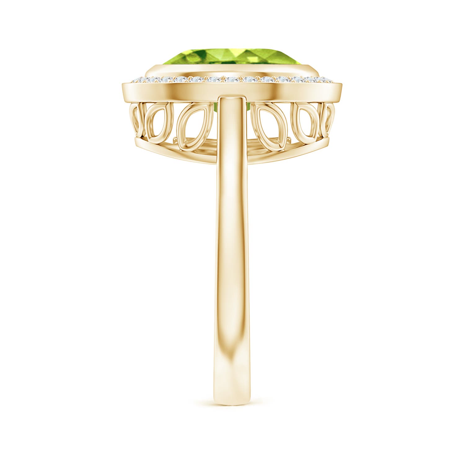 AAA - Peridot / 4.09 CT / 14 KT Yellow Gold