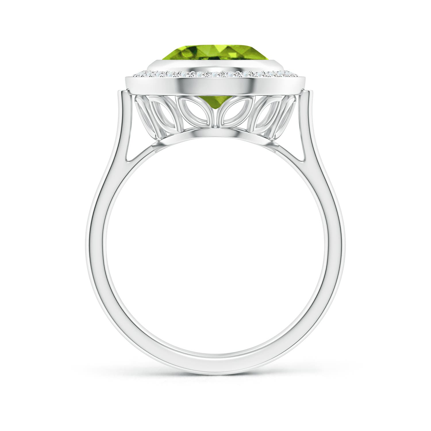 AAAA - Peridot / 4.09 CT / 14 KT White Gold