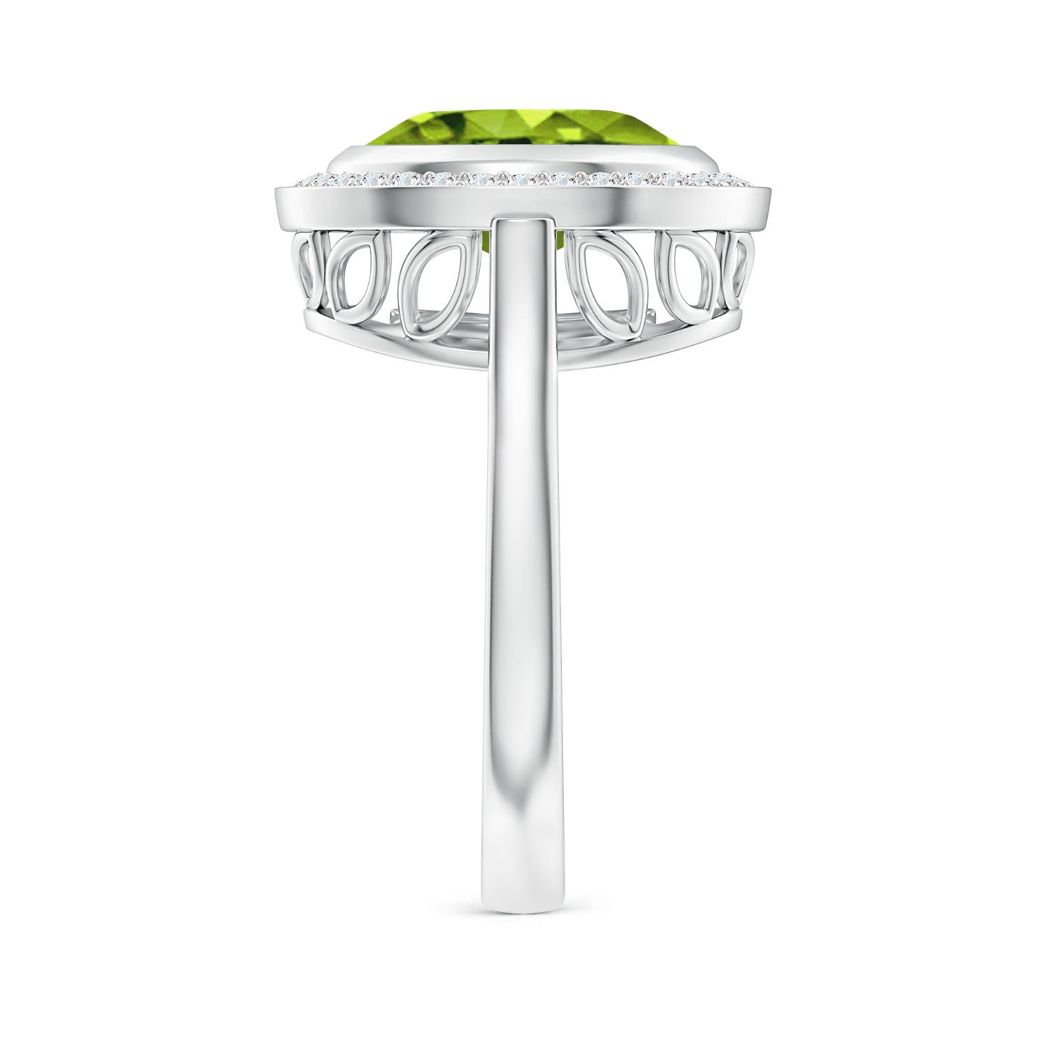 AAAA - Peridot / 4.09 CT / 14 KT White Gold