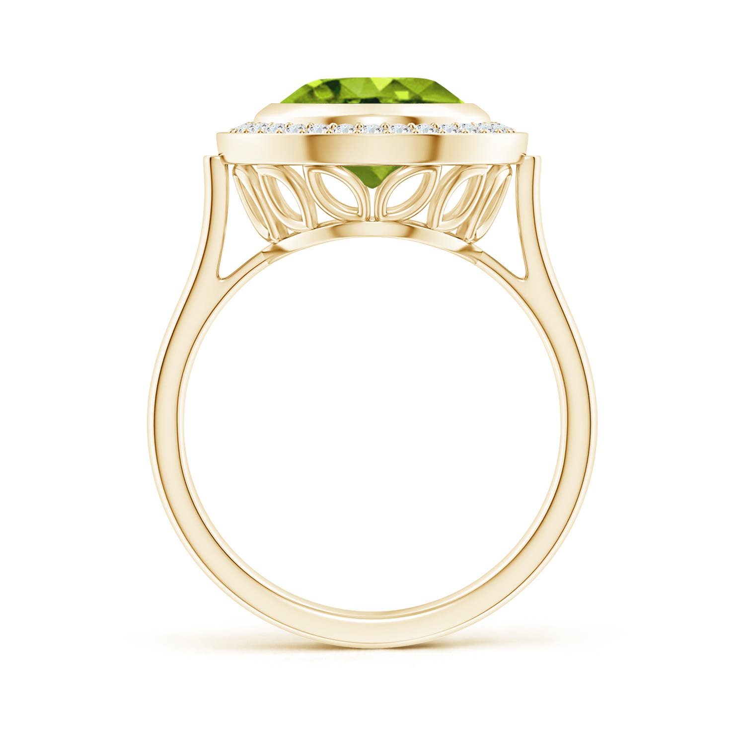 AAAA - Peridot / 4.09 CT / 14 KT Yellow Gold