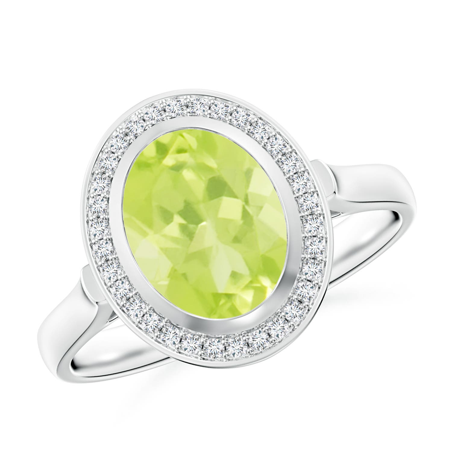 A - Peridot / 2 CT / 14 KT White Gold