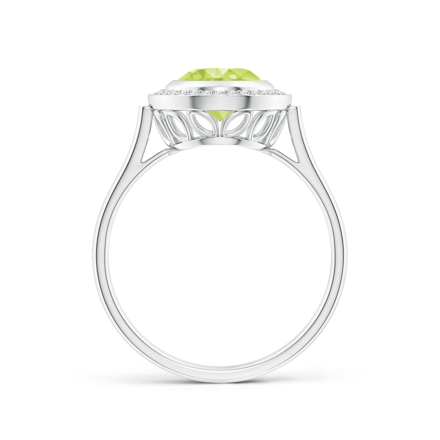 A - Peridot / 2 CT / 14 KT White Gold