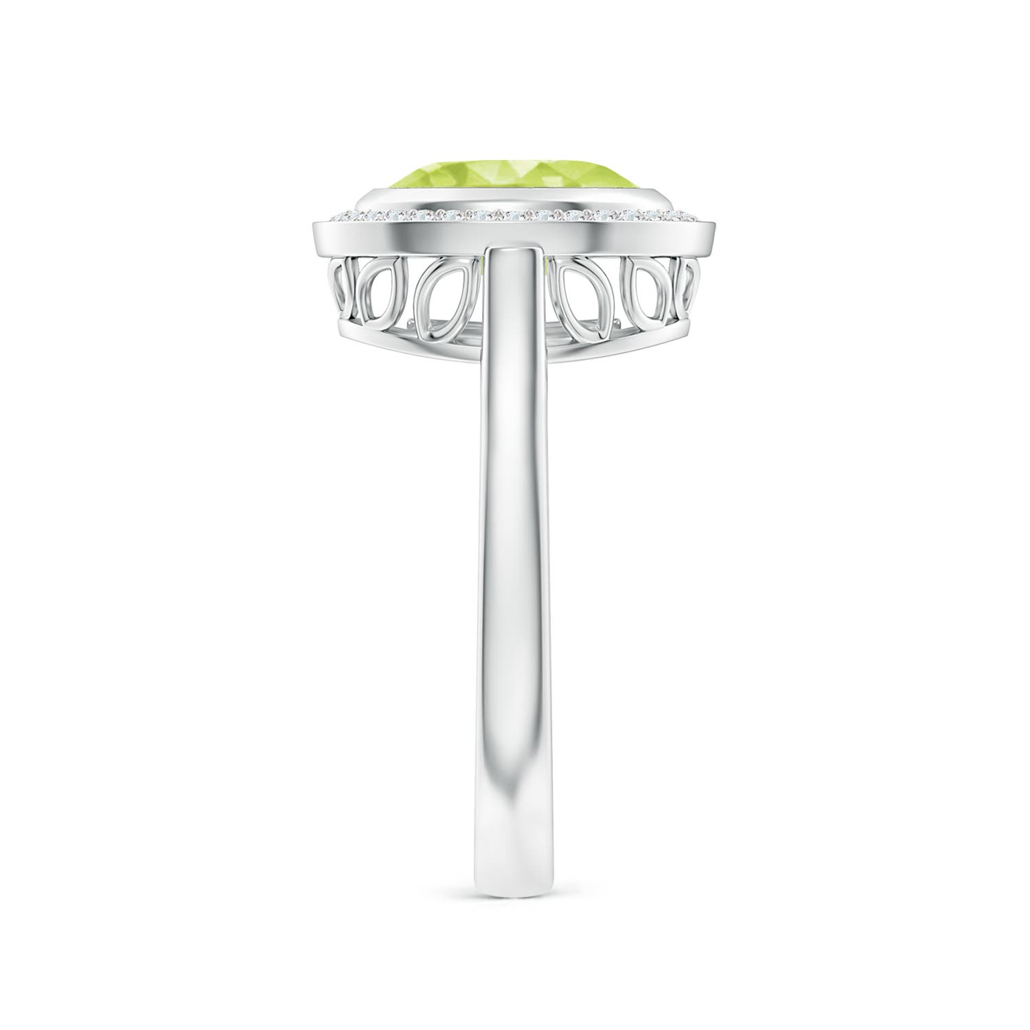 A - Peridot / 2 CT / 14 KT White Gold