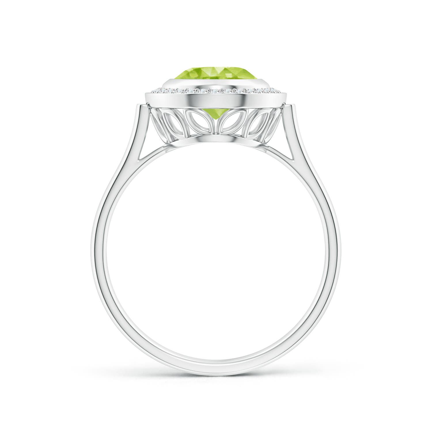 AA - Peridot / 2 CT / 14 KT White Gold