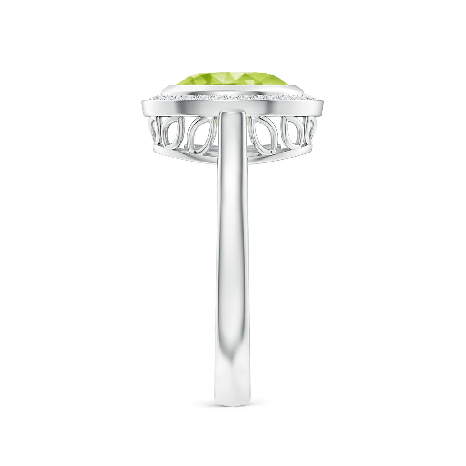 AA - Peridot / 2 CT / 14 KT White Gold