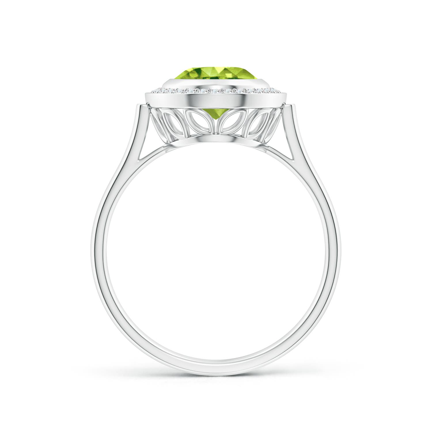 AAA - Peridot / 2 CT / 14 KT White Gold