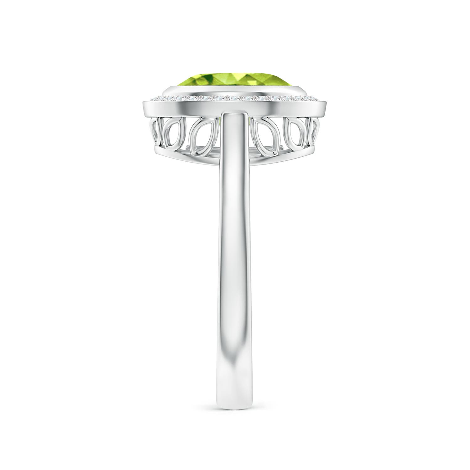 AAA - Peridot / 2 CT / 14 KT White Gold