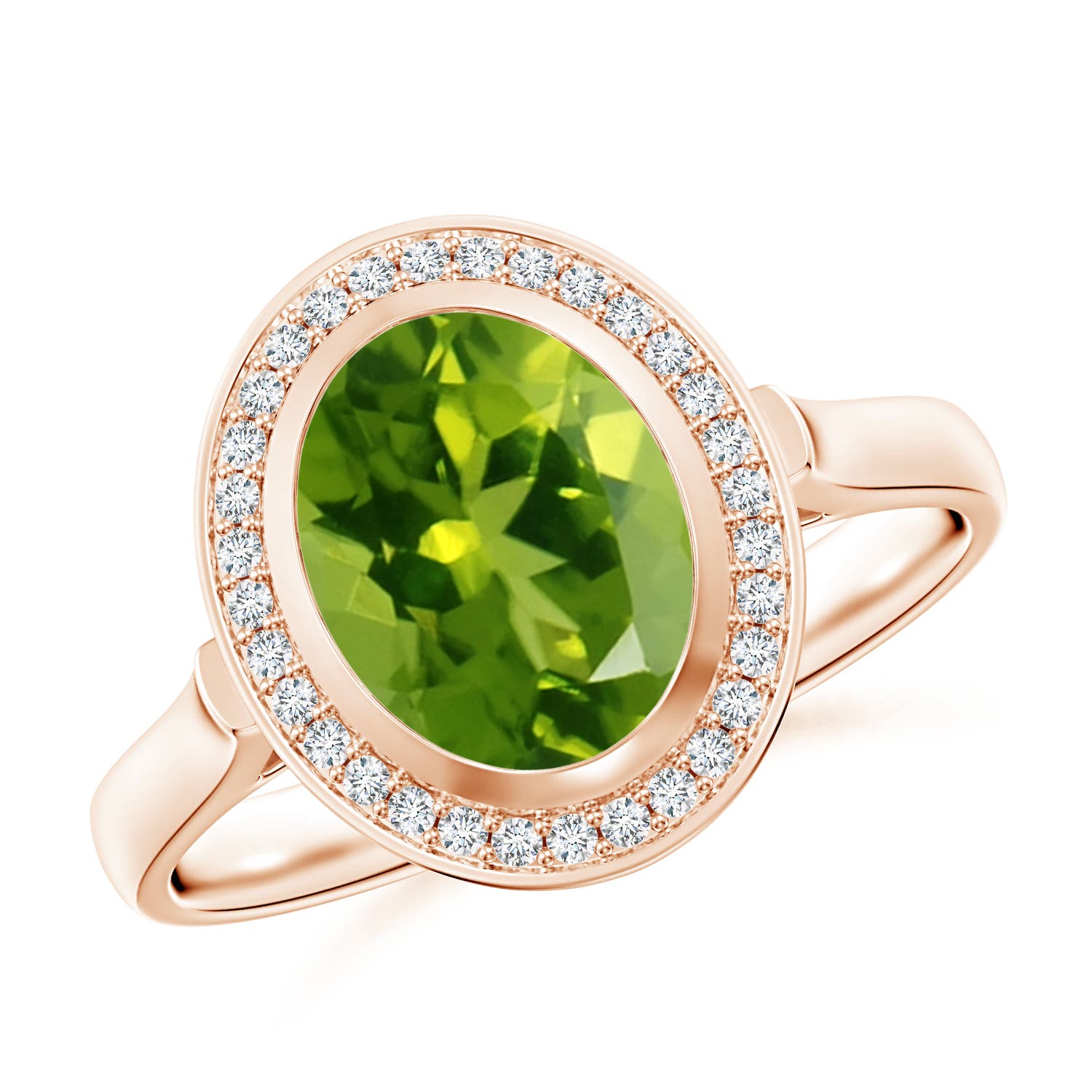 AAAA - Peridot / 2 CT / 14 KT Rose Gold