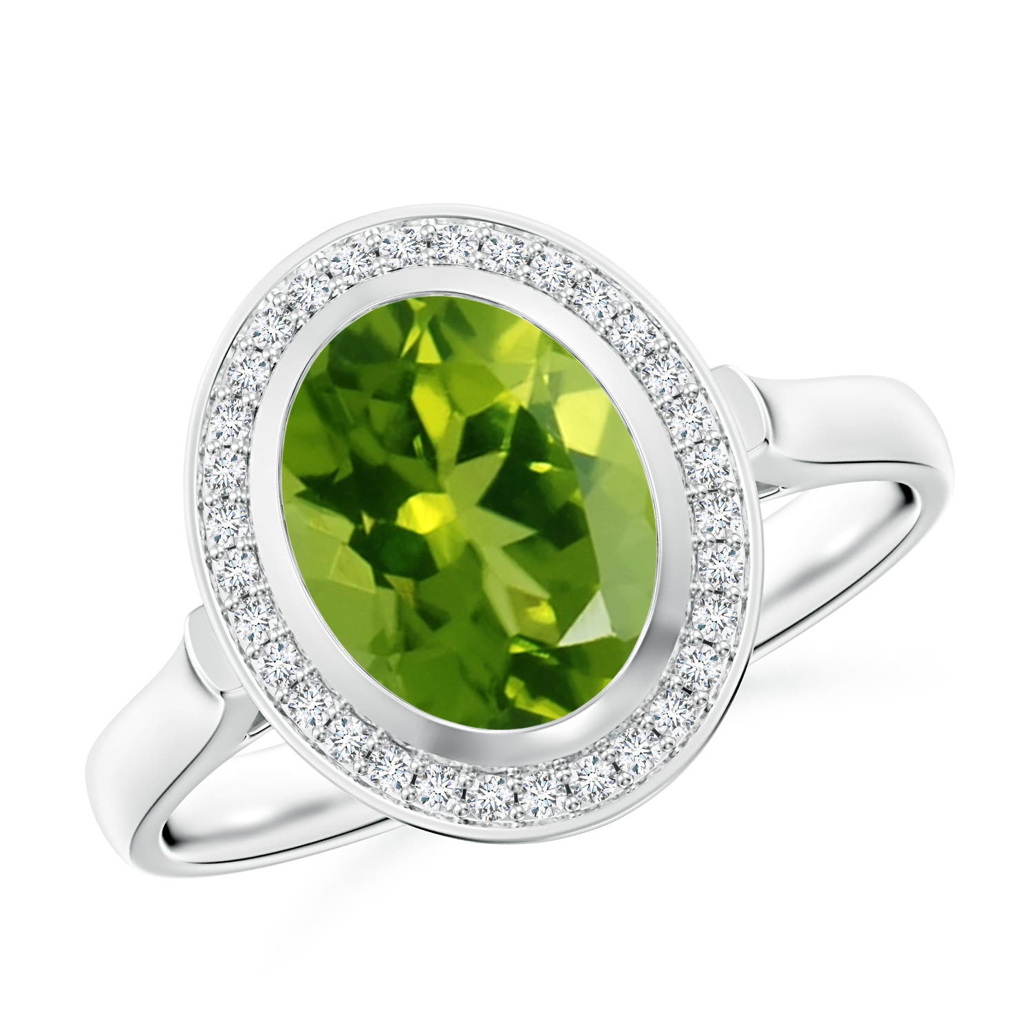 AAAA - Peridot / 2 CT / 14 KT White Gold