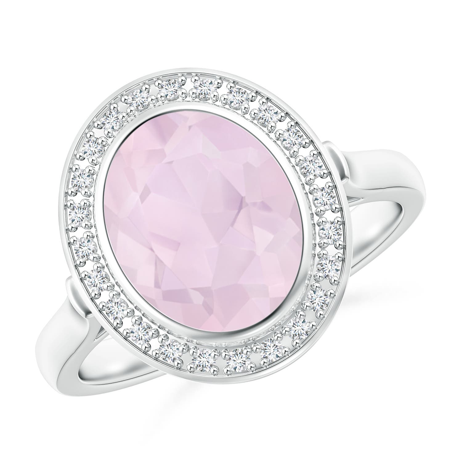 A - Rose Quartz / 2.36 CT / 14 KT White Gold