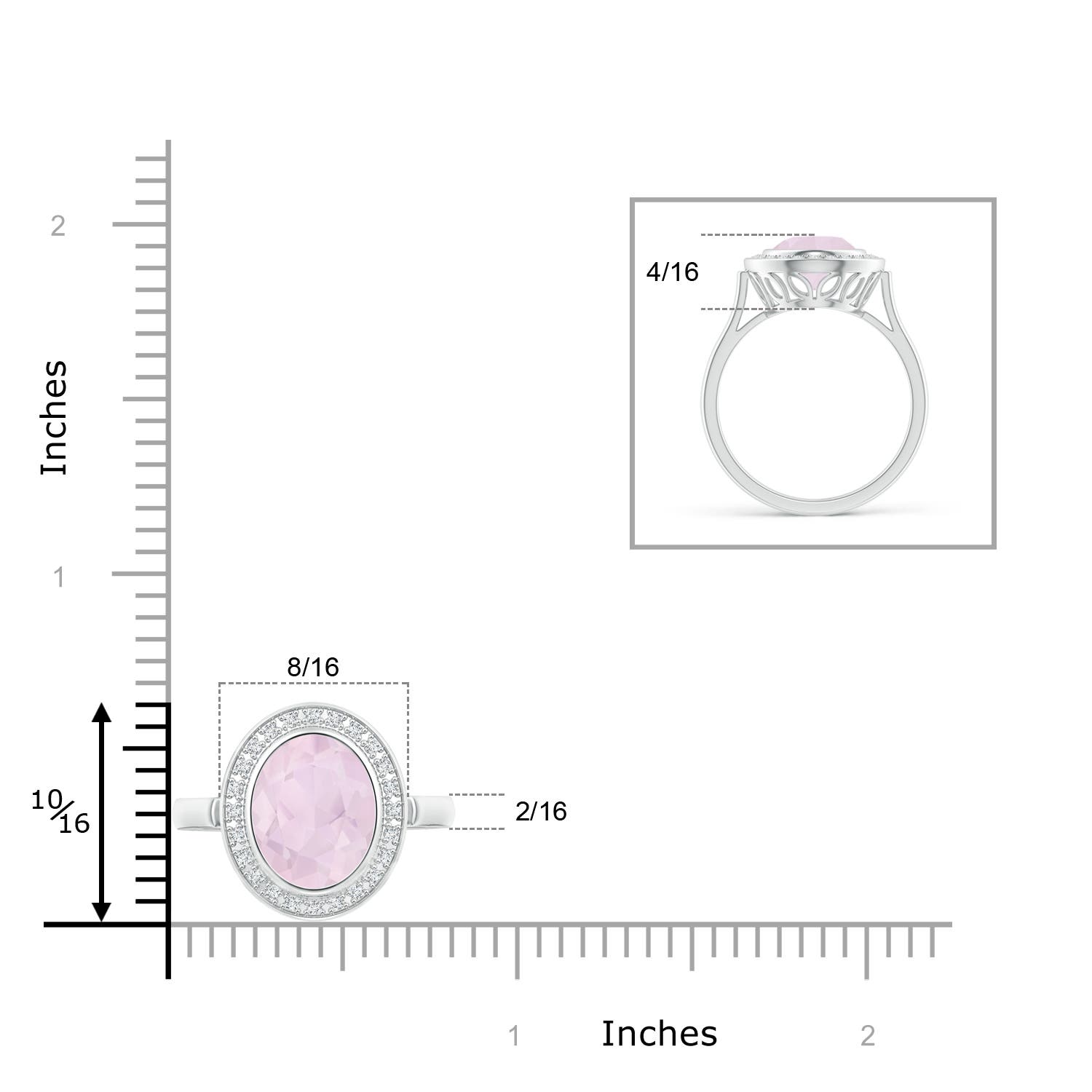 A - Rose Quartz / 2.36 CT / 14 KT White Gold