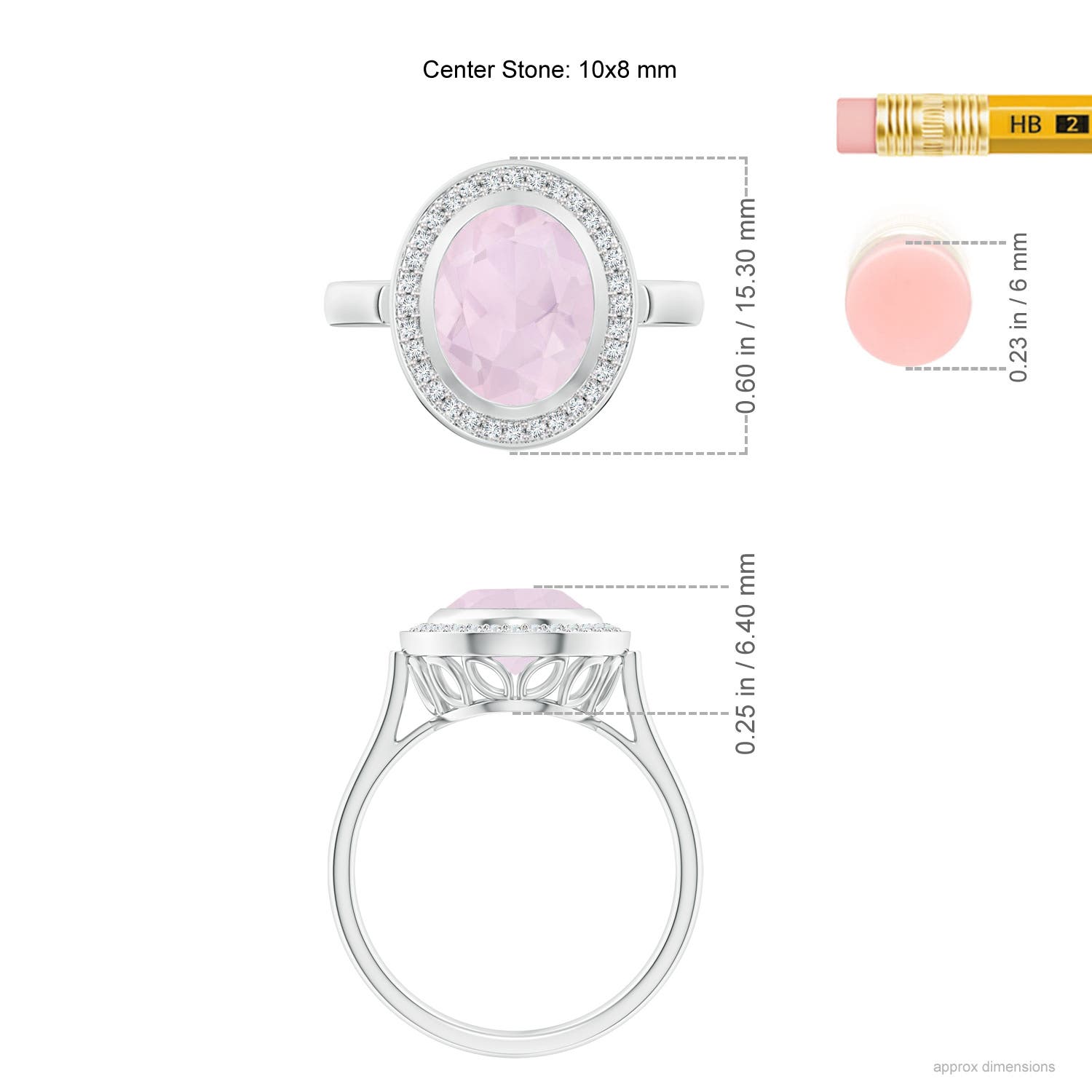 A - Rose Quartz / 2.36 CT / 14 KT White Gold