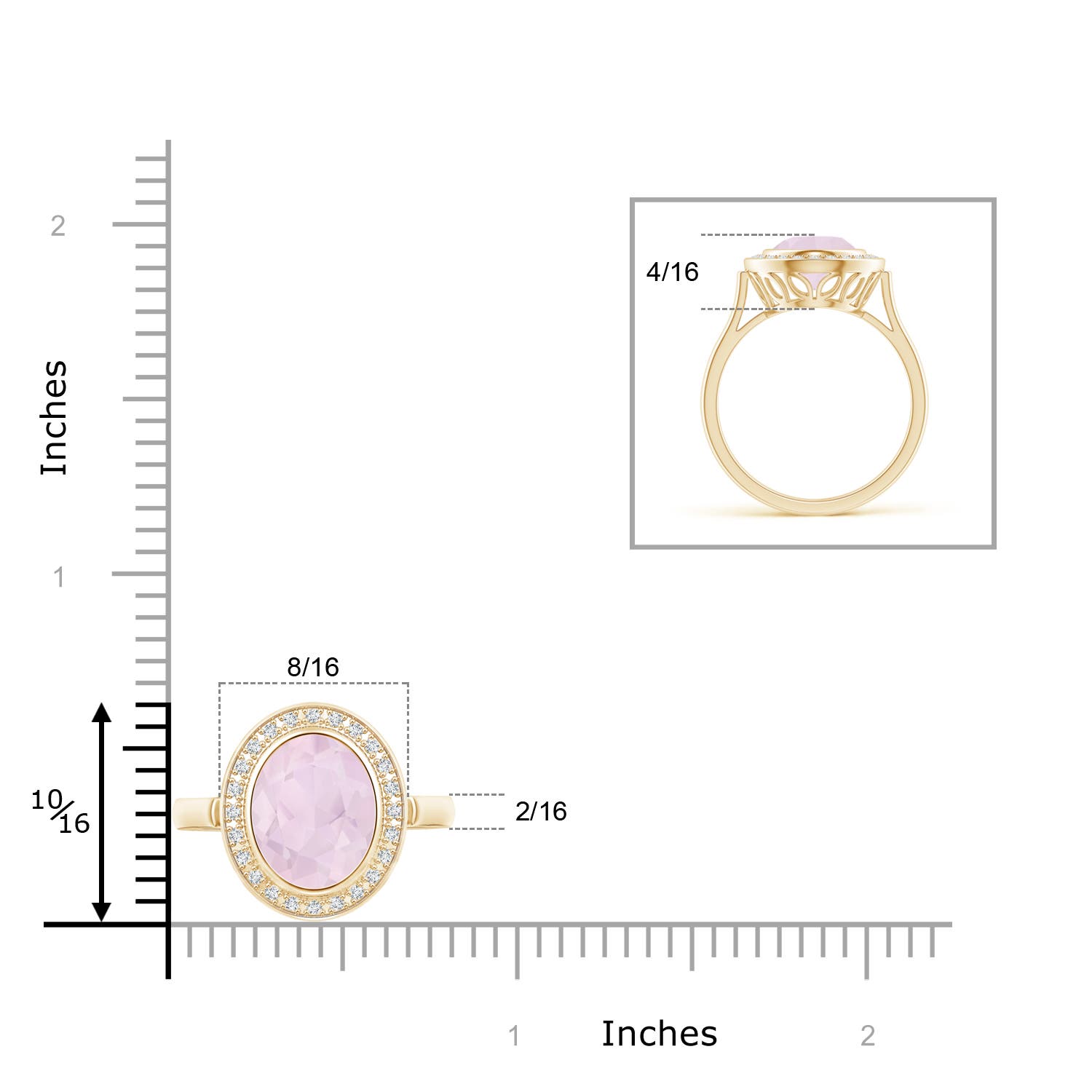 A - Rose Quartz / 2.36 CT / 14 KT Yellow Gold