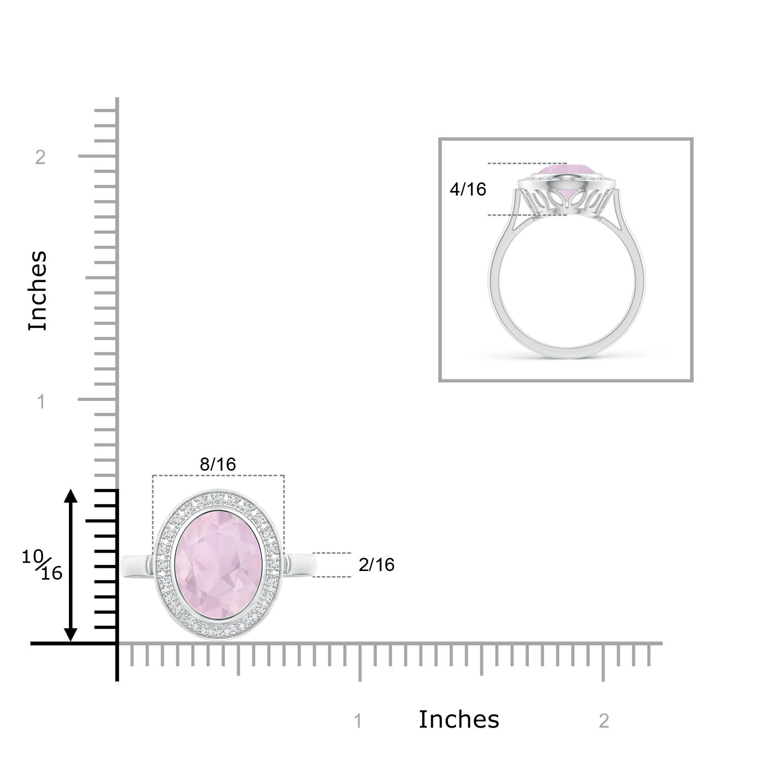 AA - Rose Quartz / 2.36 CT / 14 KT White Gold