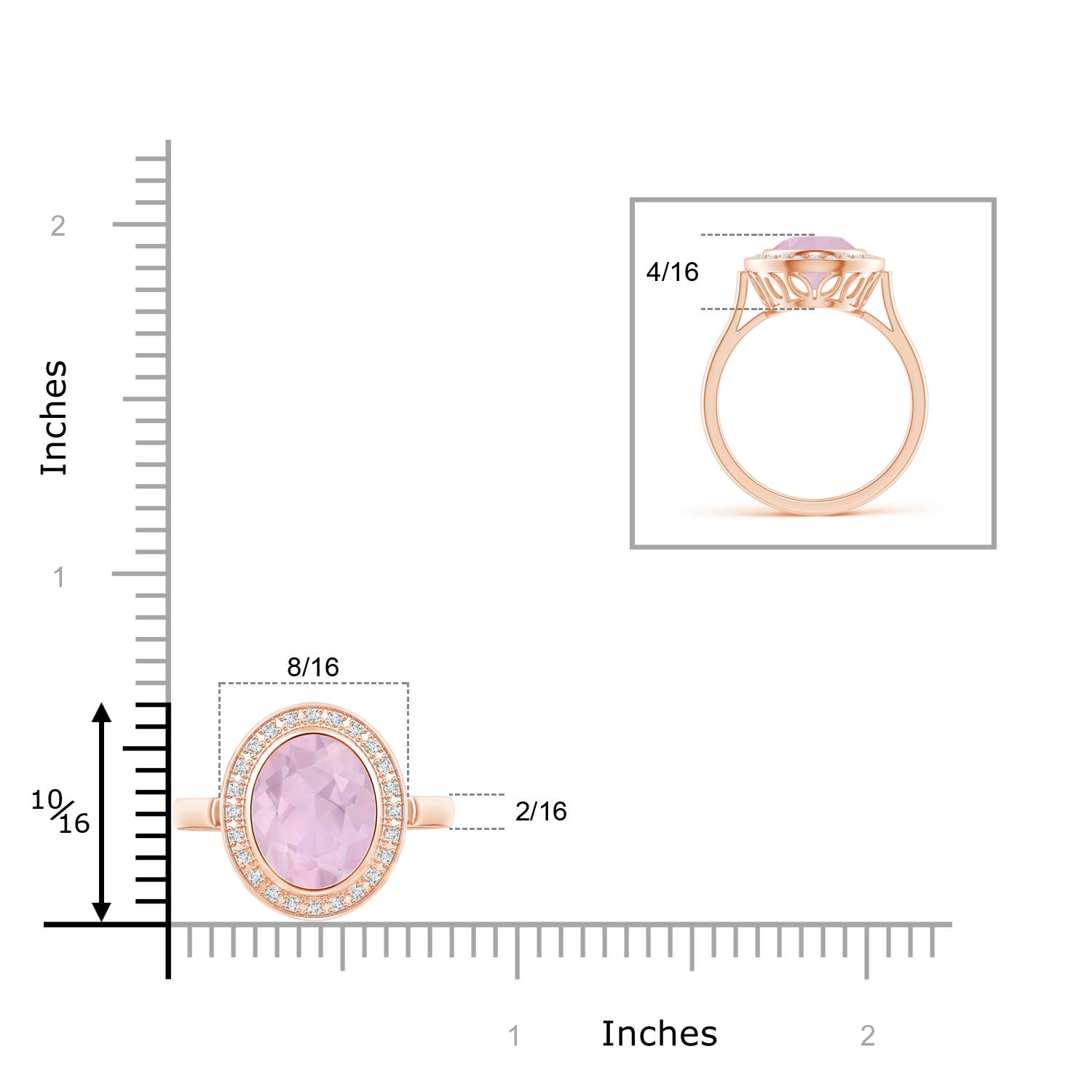 AAA - Rose Quartz / 2.36 CT / 14 KT Rose Gold