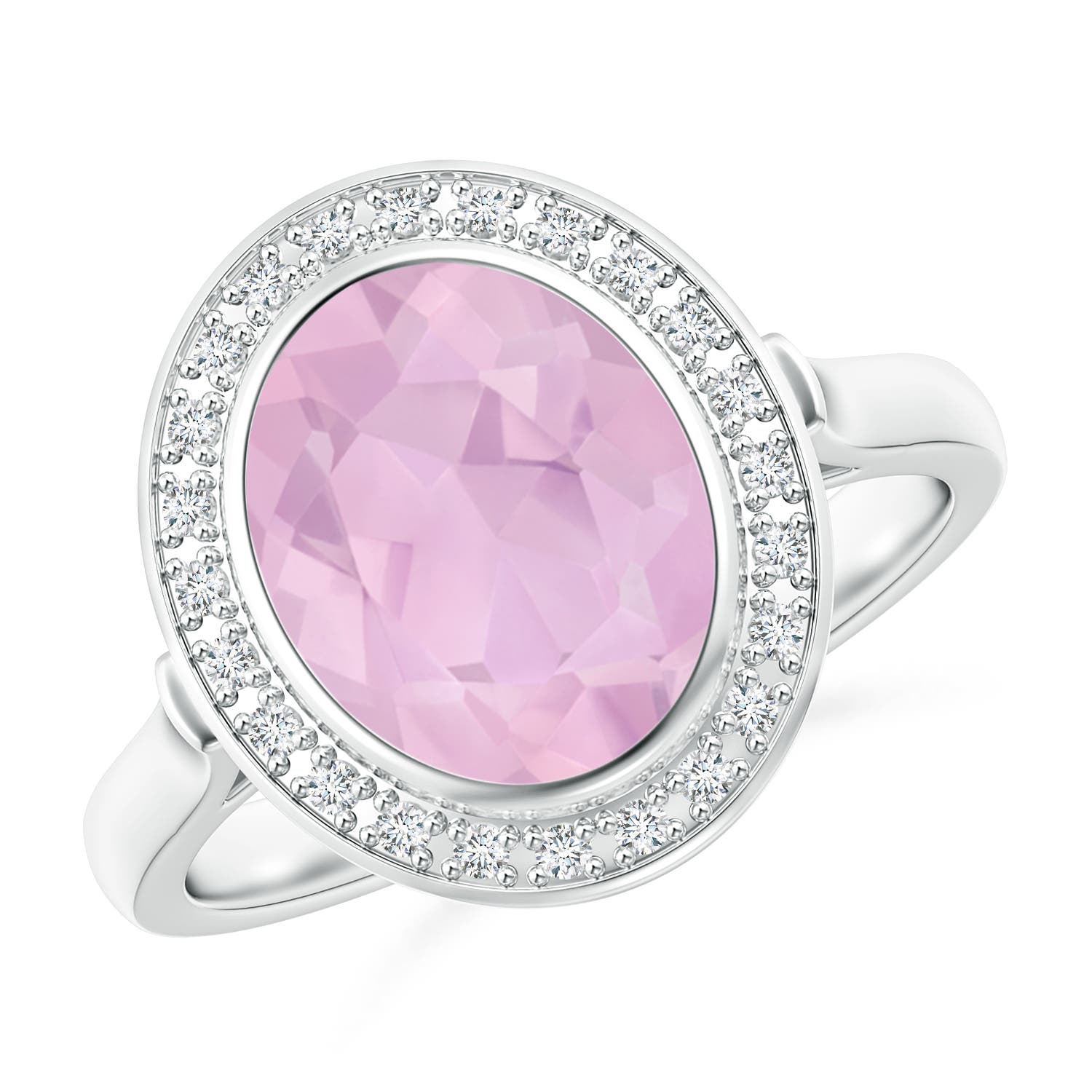 AAAA - Rose Quartz / 2.36 CT / 14 KT White Gold