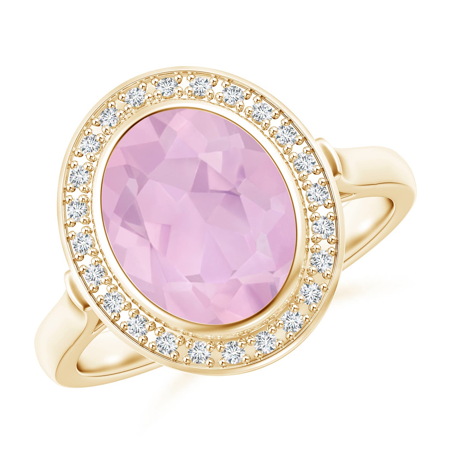 AAAA - Rose Quartz / 2.36 CT / 14 KT Yellow Gold