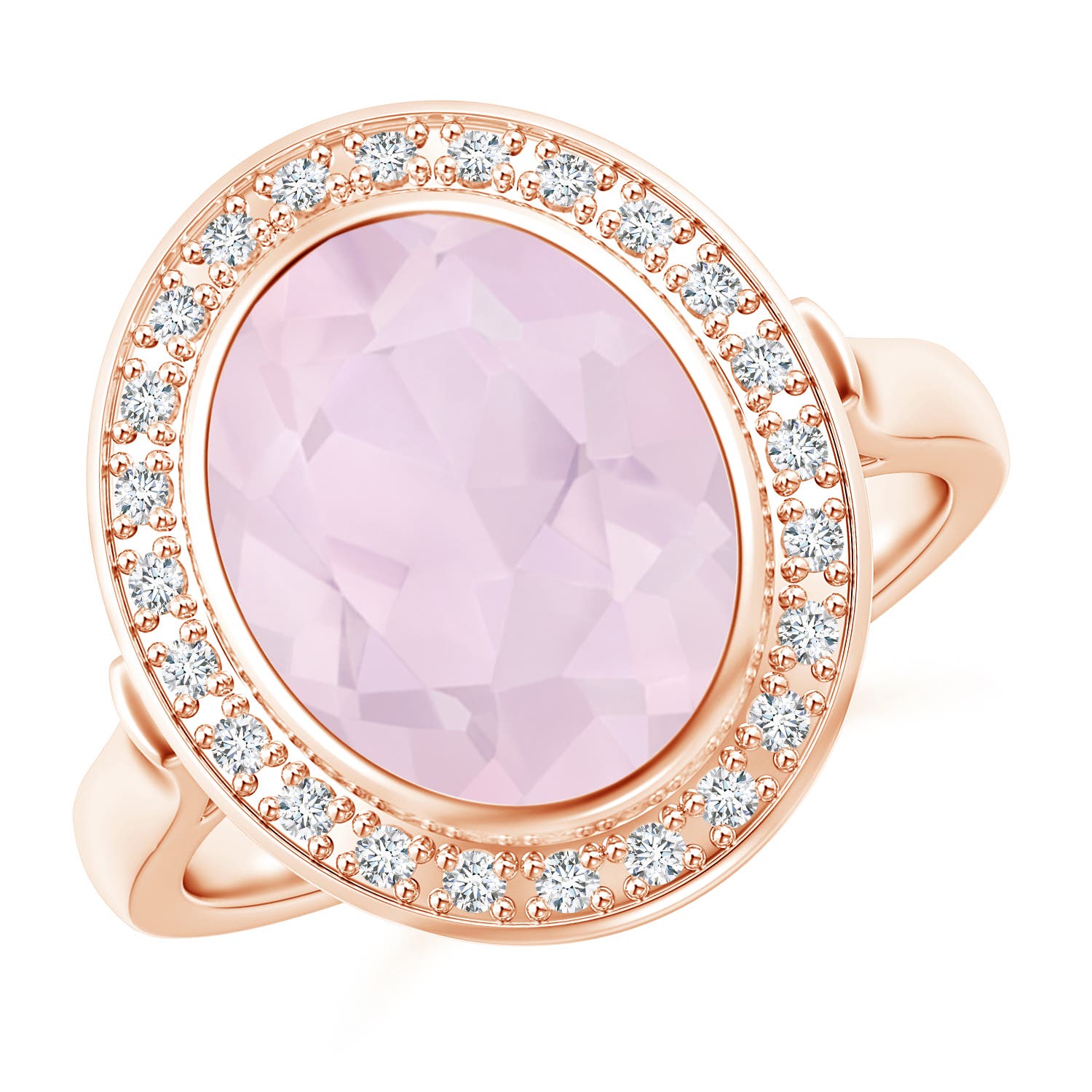 A - Rose Quartz / 3.44 CT / 14 KT Rose Gold