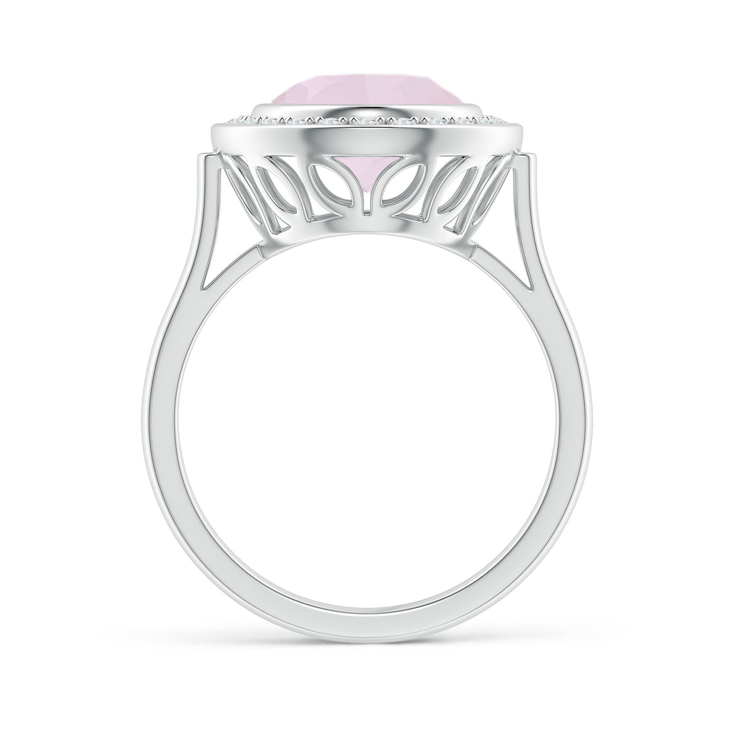 A - Rose Quartz / 3.44 CT / 14 KT White Gold