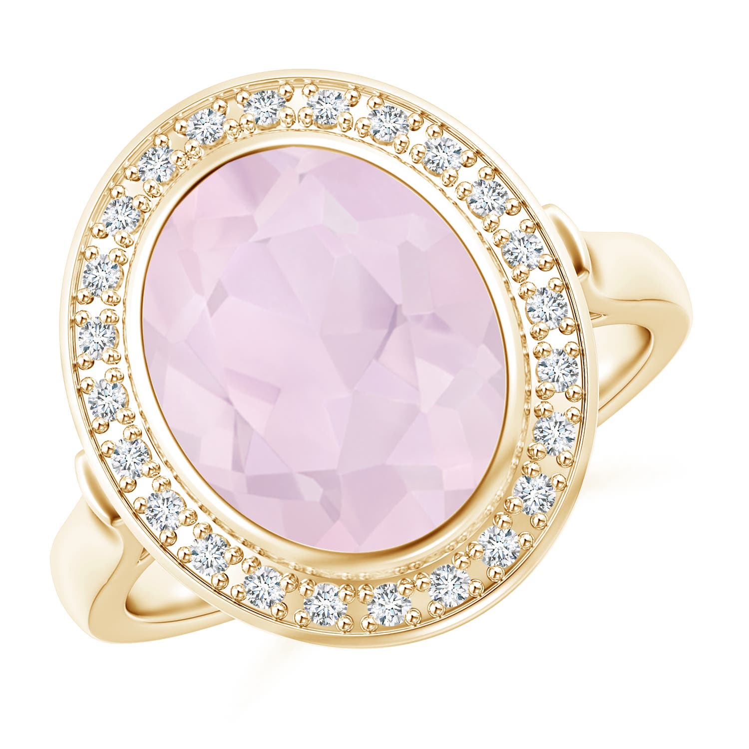 A - Rose Quartz / 3.44 CT / 14 KT Yellow Gold