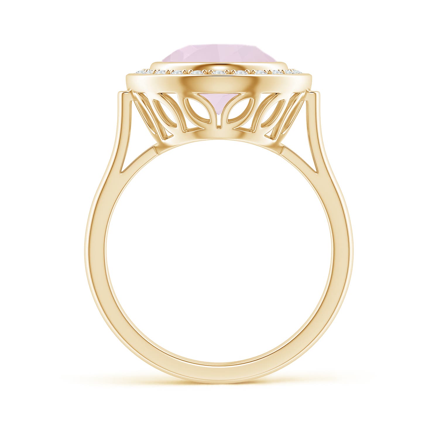 A - Rose Quartz / 3.44 CT / 14 KT Yellow Gold