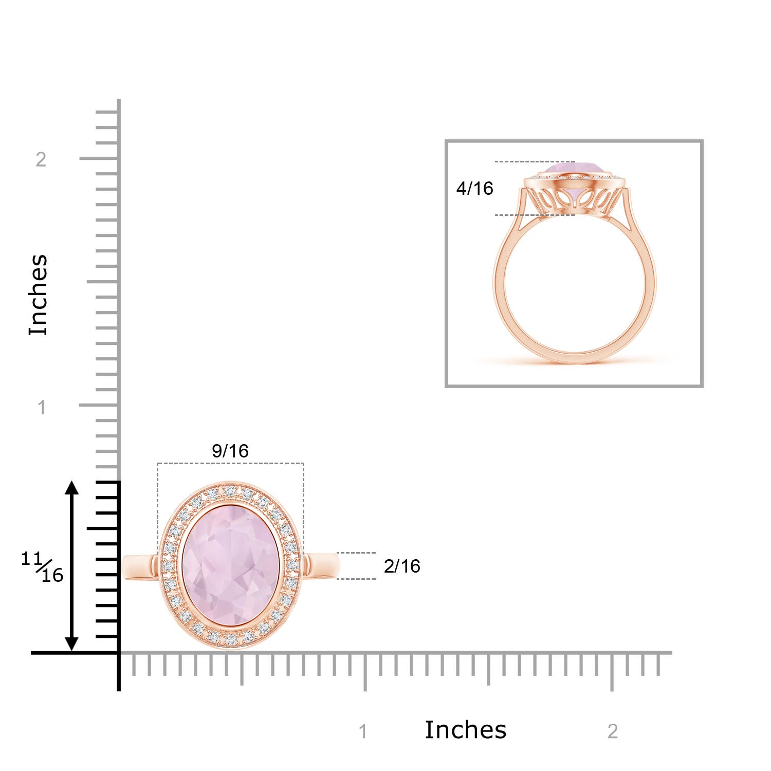 AA - Rose Quartz / 3.44 CT / 14 KT Rose Gold