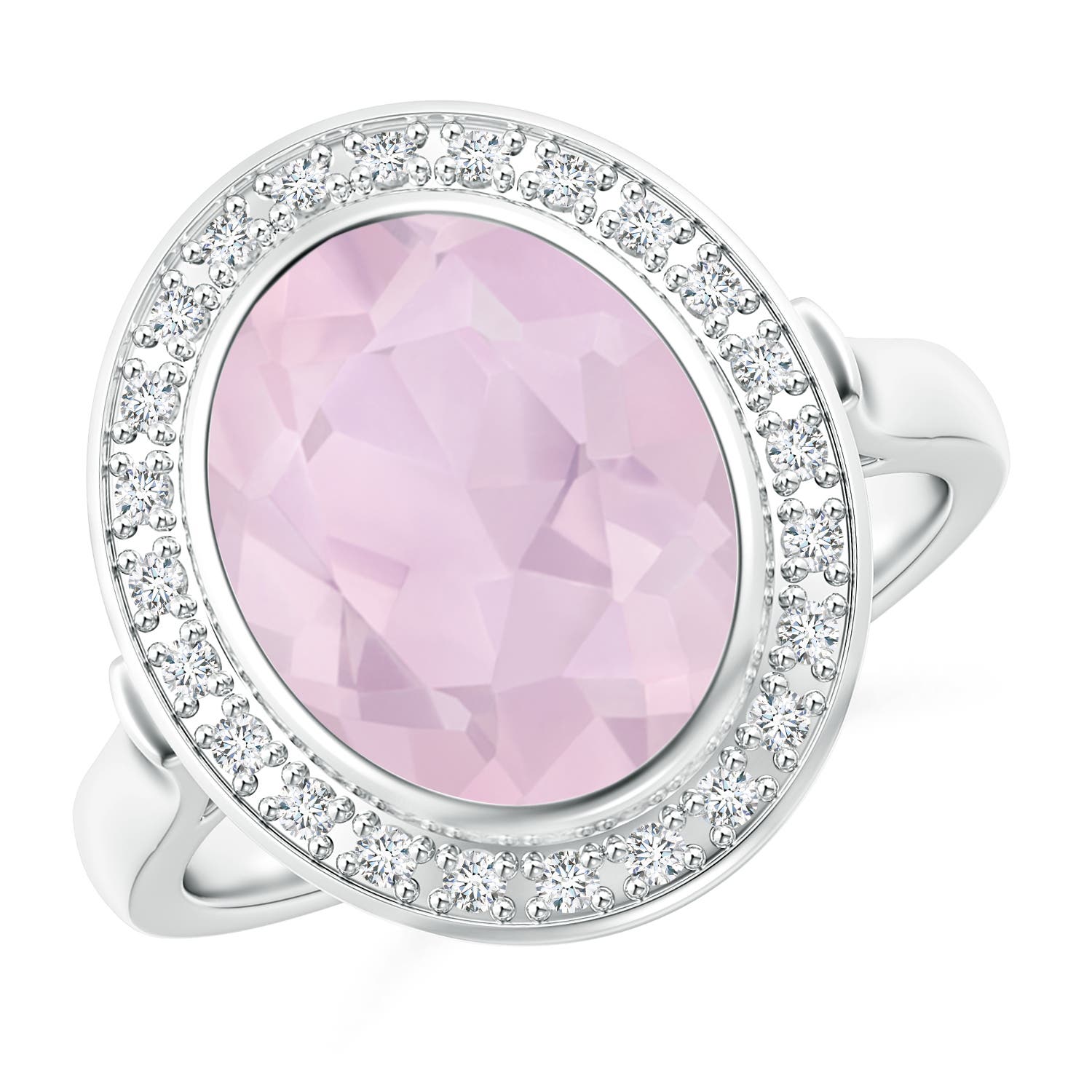 AA - Rose Quartz / 3.44 CT / 14 KT White Gold