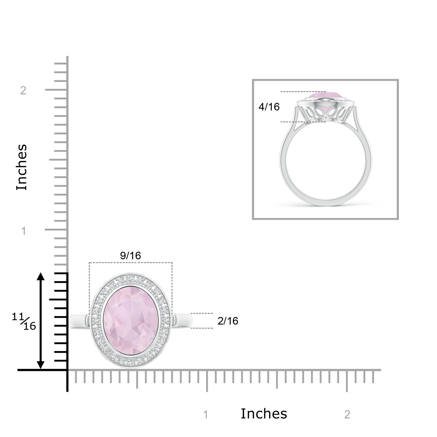 AA - Rose Quartz / 3.44 CT / 14 KT White Gold