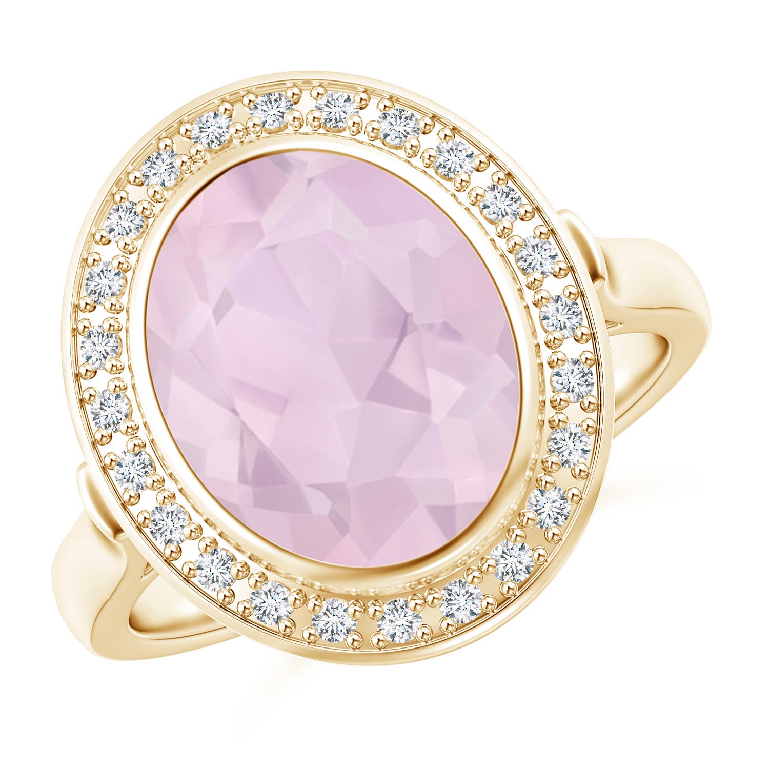 AA - Rose Quartz / 3.44 CT / 14 KT Yellow Gold