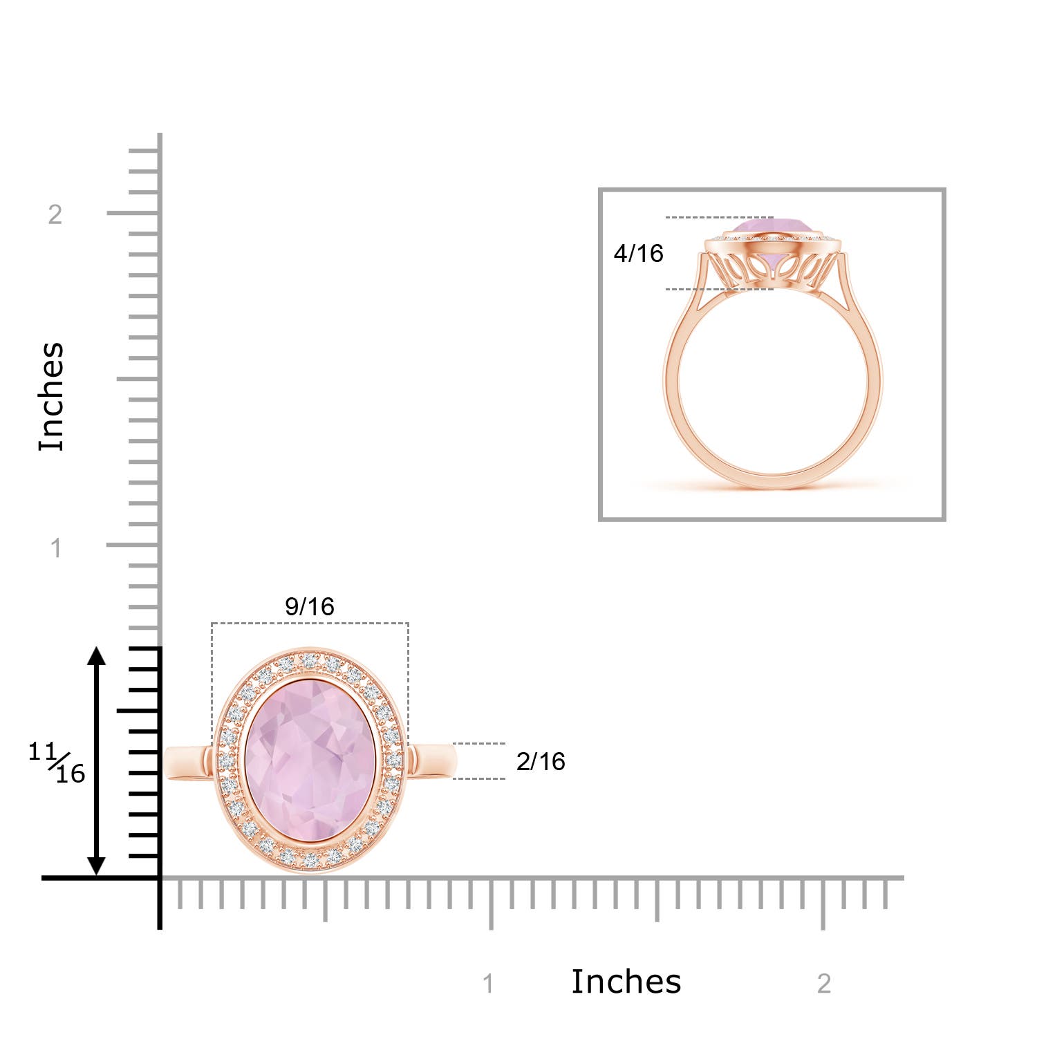 AAA - Rose Quartz / 3.44 CT / 14 KT Rose Gold