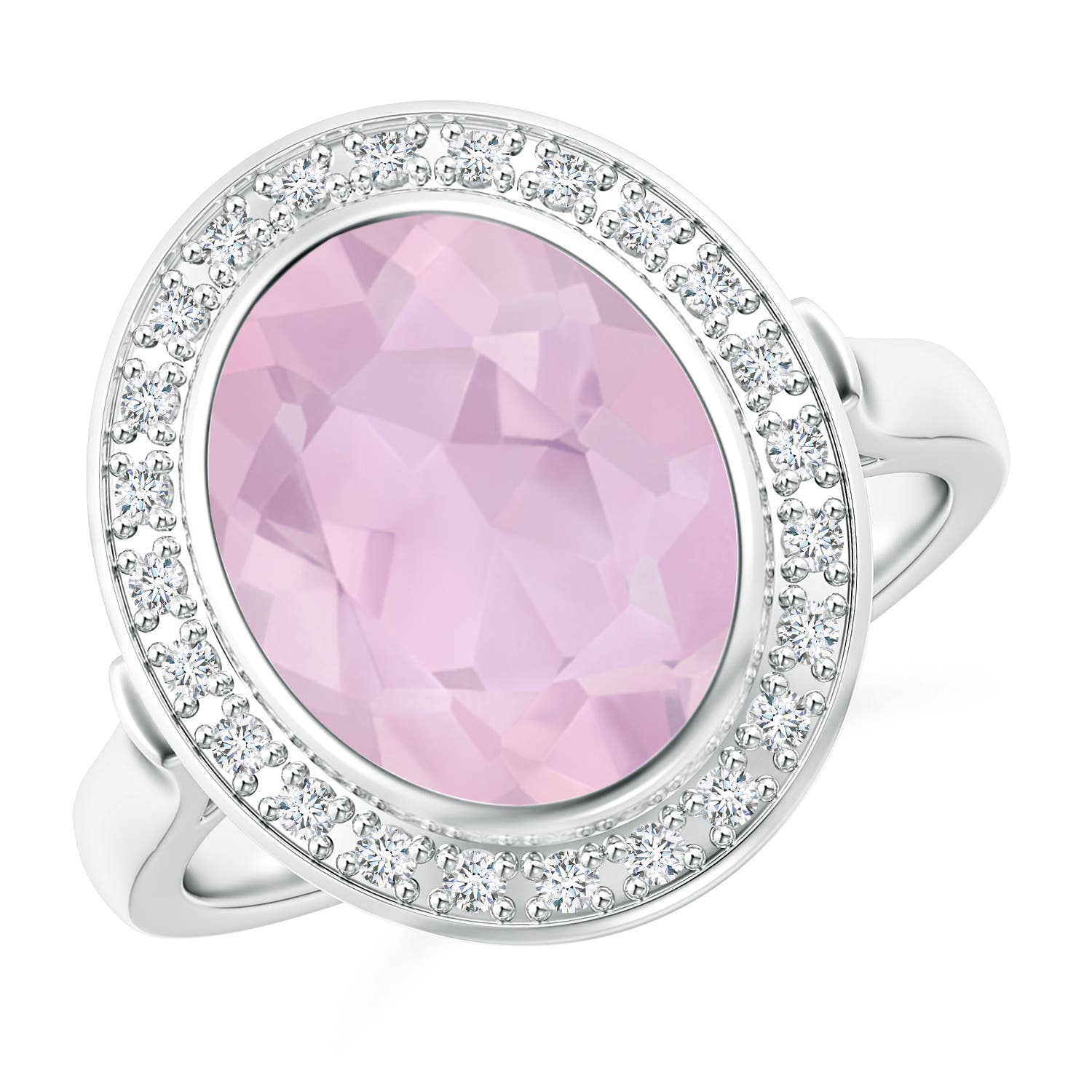 AAA - Rose Quartz / 3.44 CT / 14 KT White Gold