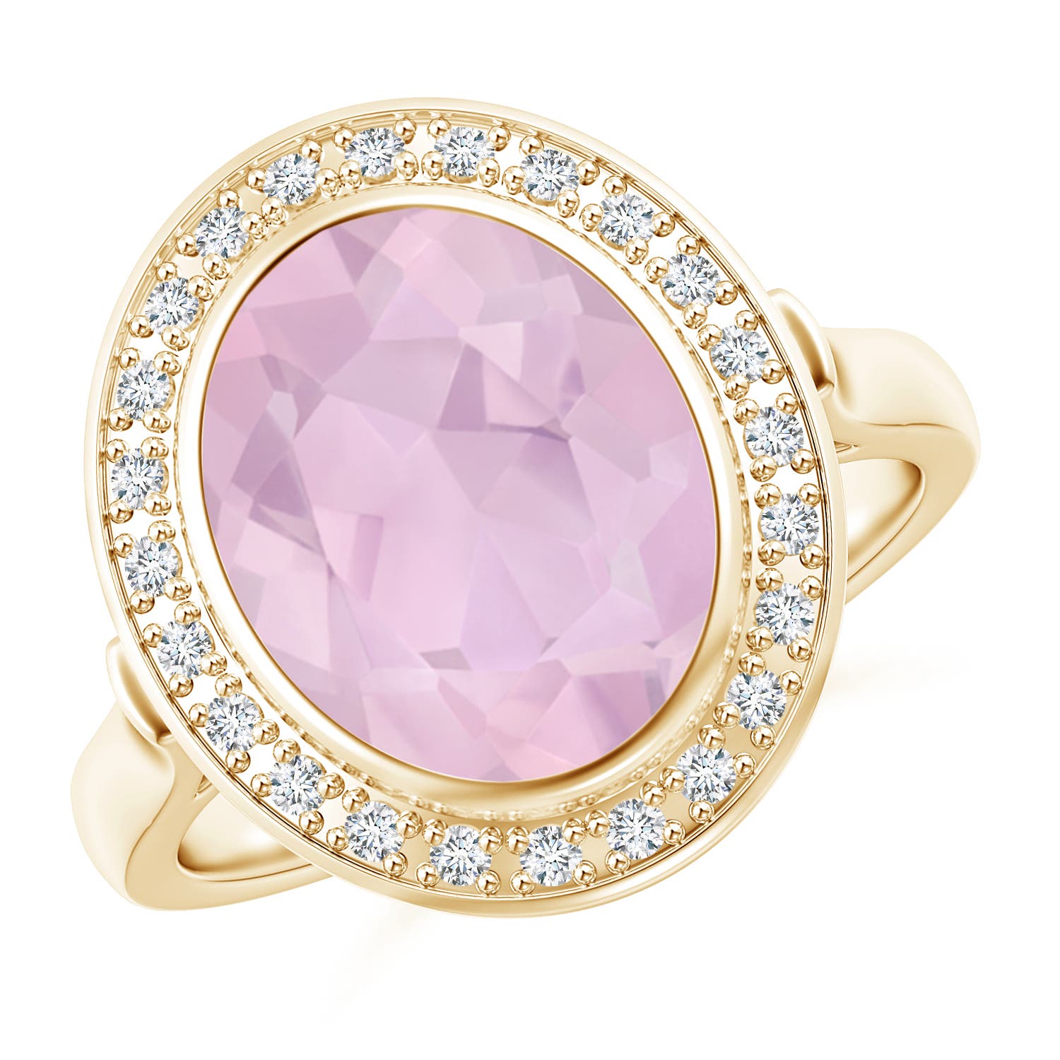 AAA - Rose Quartz / 3.44 CT / 14 KT Yellow Gold