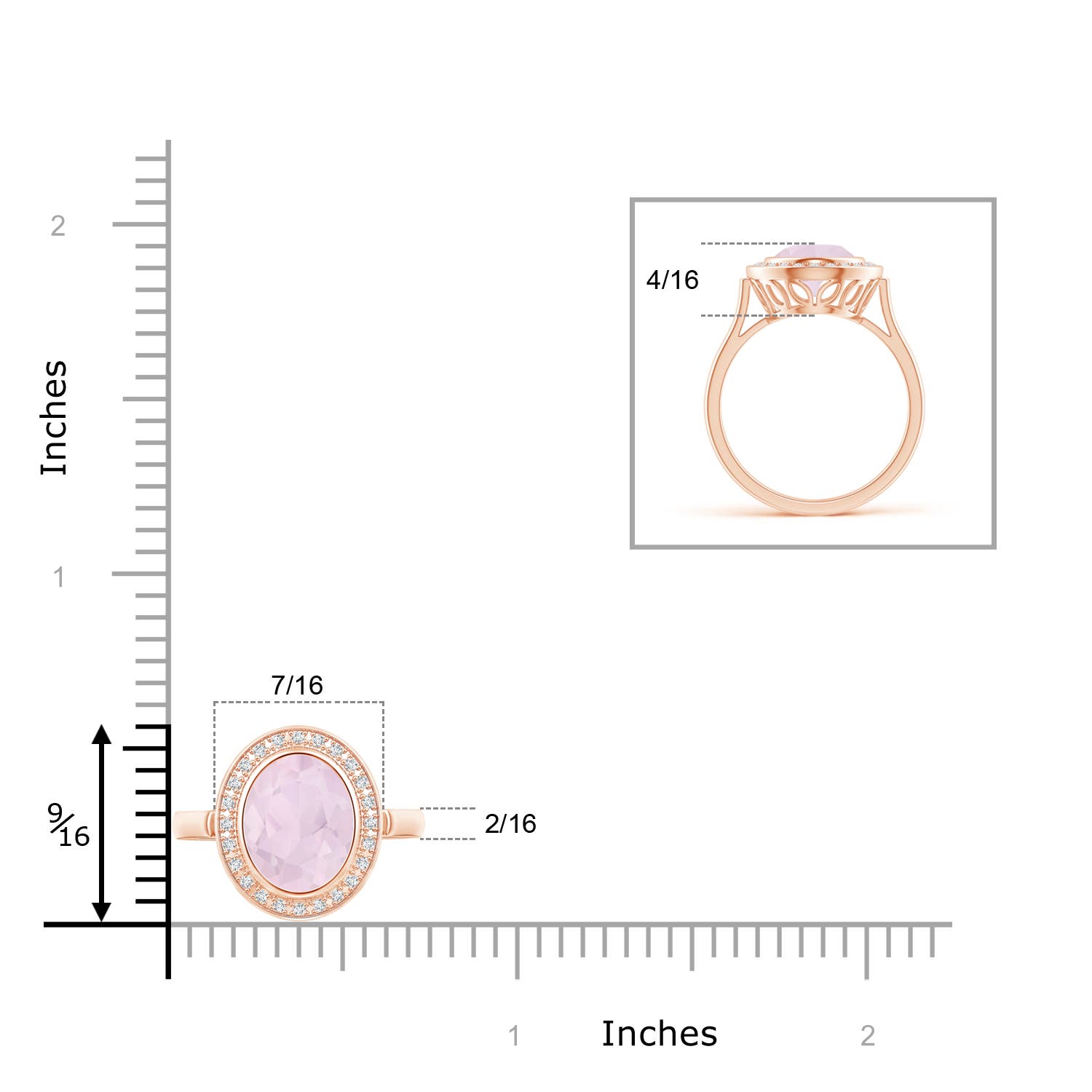 A - Rose Quartz / 1.62 CT / 14 KT Rose Gold