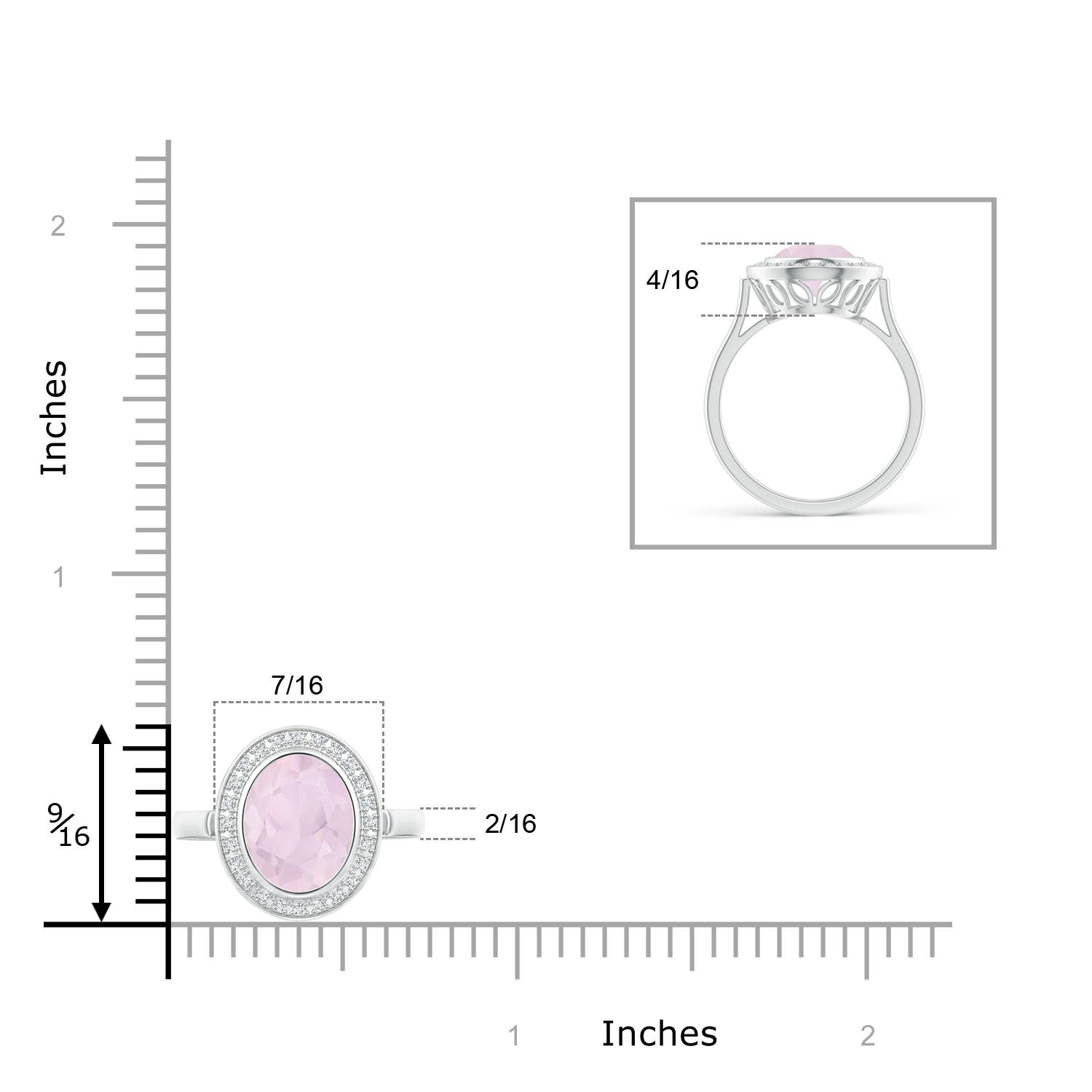 A - Rose Quartz / 1.62 CT / 14 KT White Gold