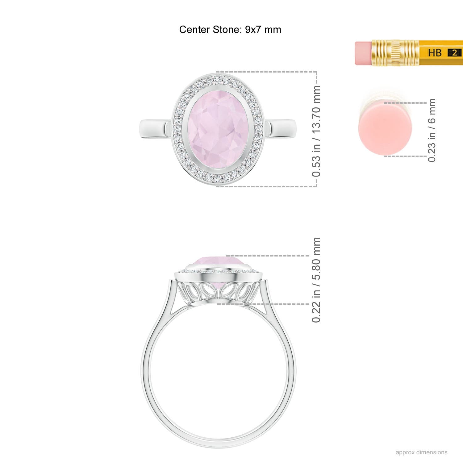 A - Rose Quartz / 1.62 CT / 14 KT White Gold