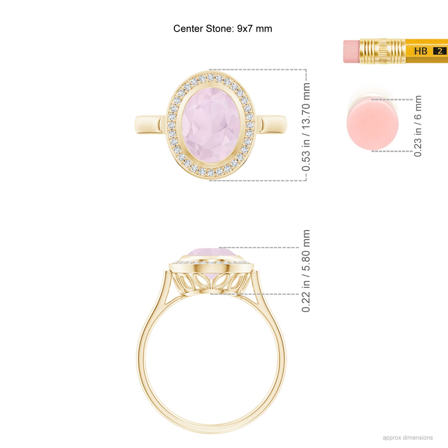 A - Rose Quartz / 1.62 CT / 14 KT Yellow Gold