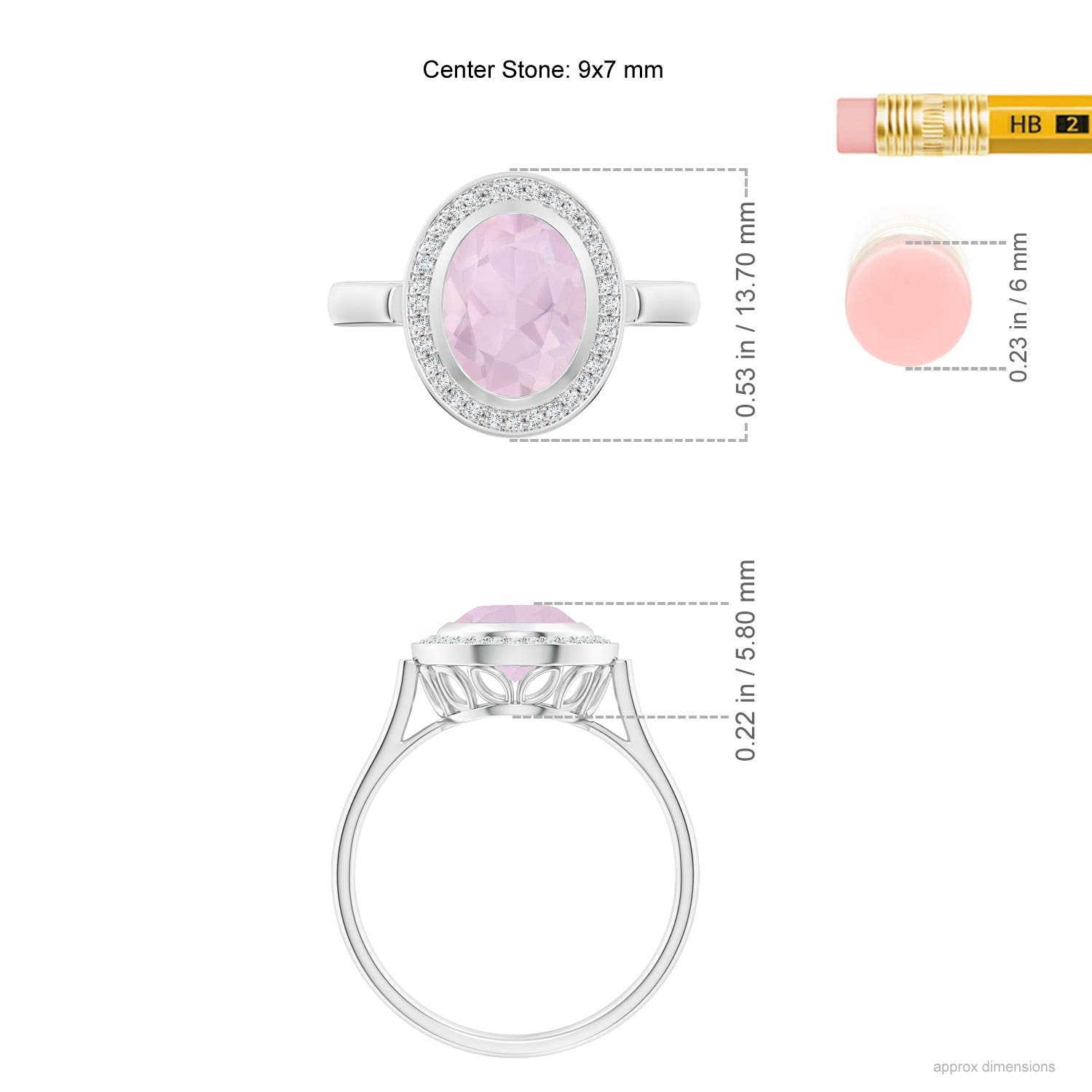 AA - Rose Quartz / 1.62 CT / 14 KT White Gold