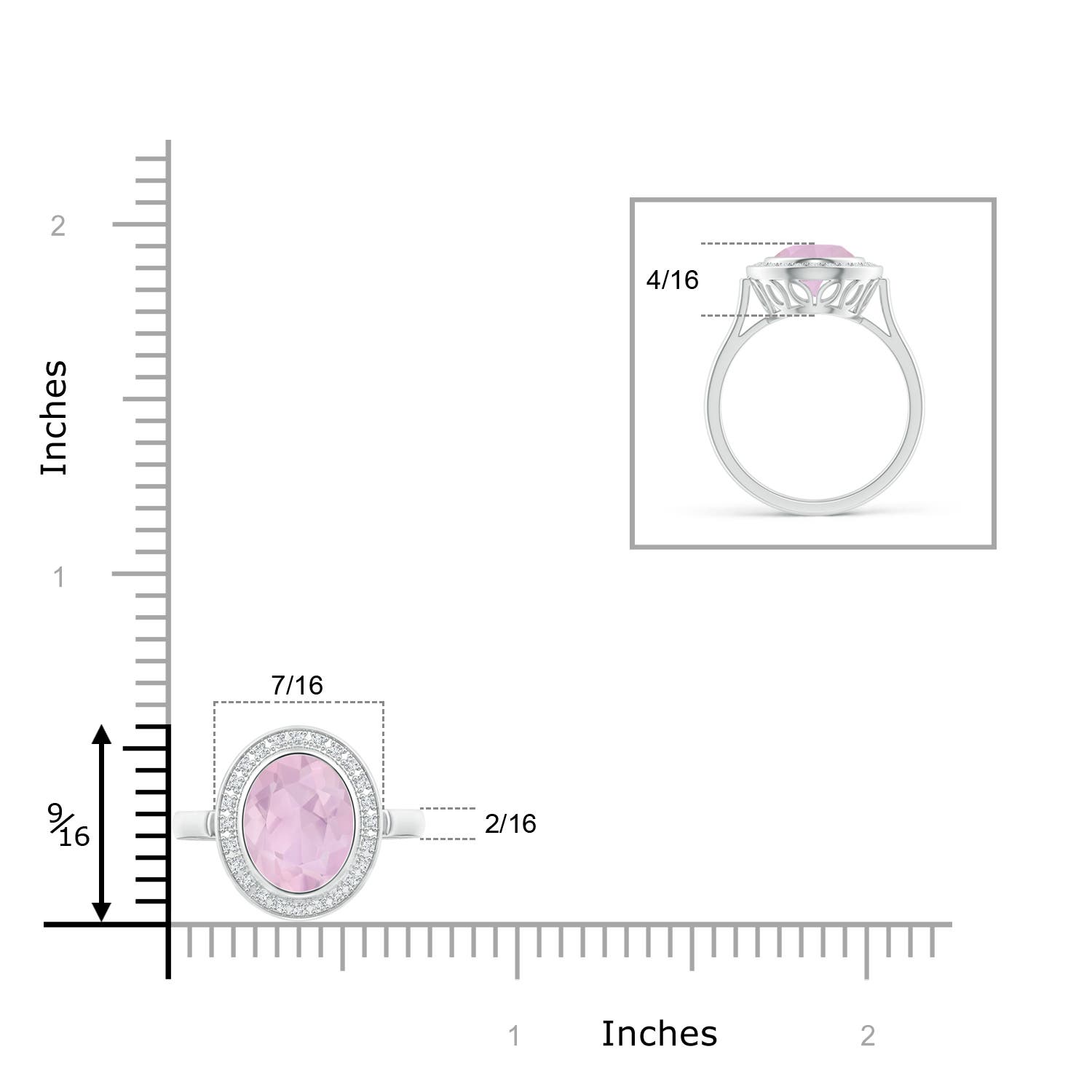 AAA - Rose Quartz / 1.62 CT / 14 KT White Gold