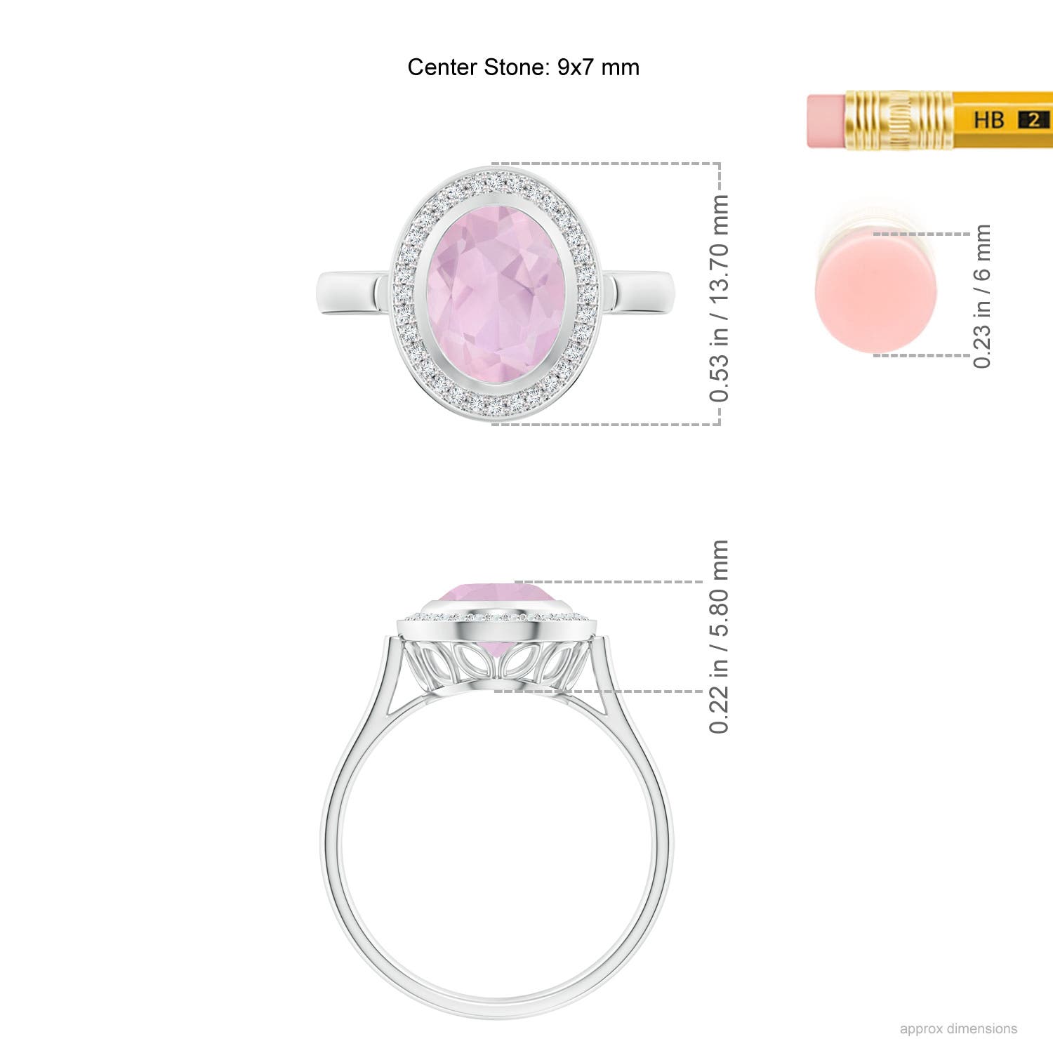 AAA - Rose Quartz / 1.62 CT / 14 KT White Gold