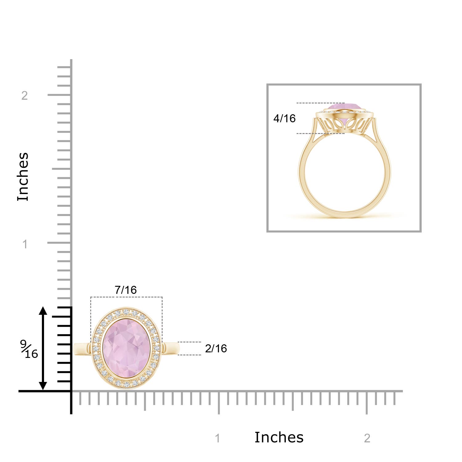 AAA - Rose Quartz / 1.62 CT / 14 KT Yellow Gold