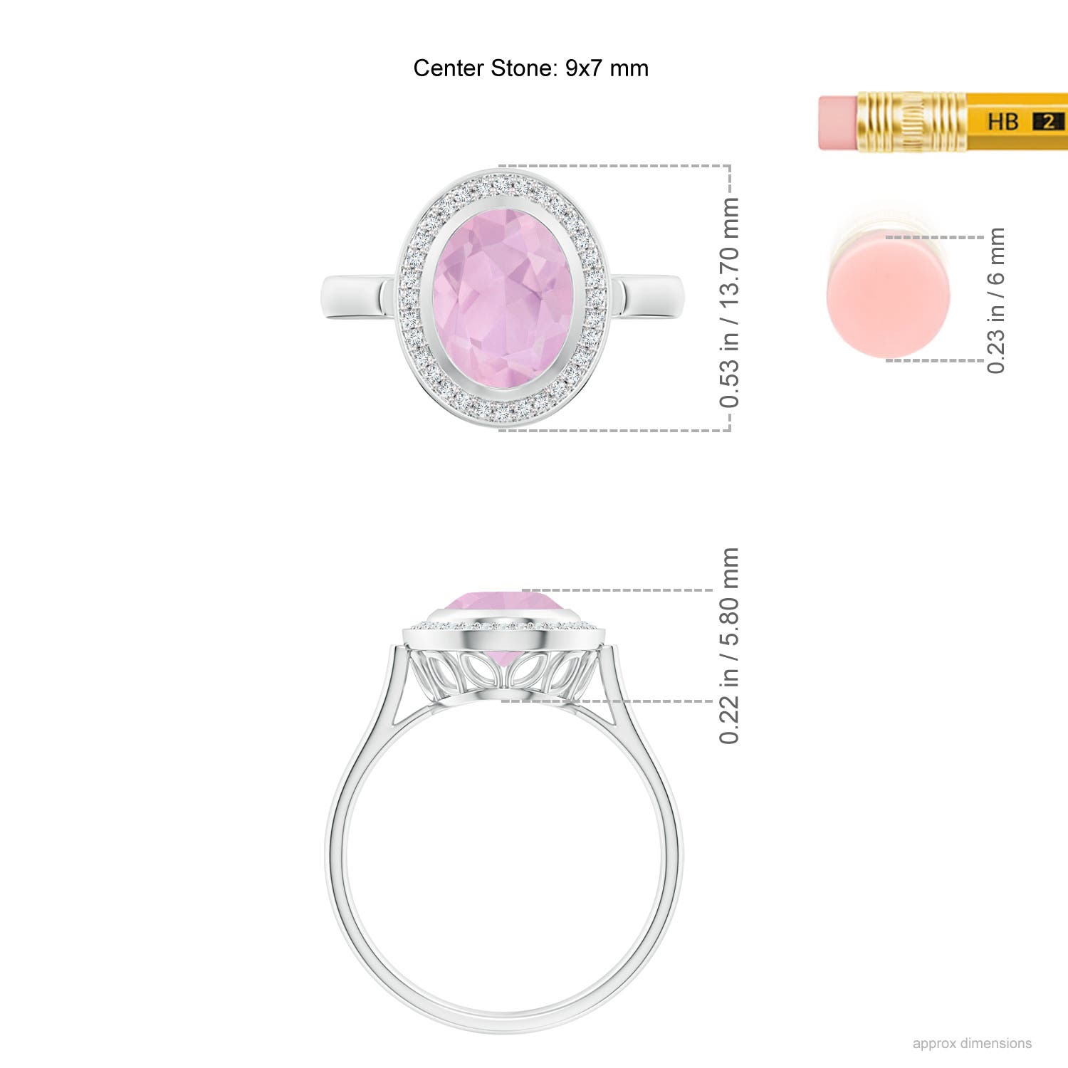 AAAA - Rose Quartz / 1.62 CT / 14 KT White Gold