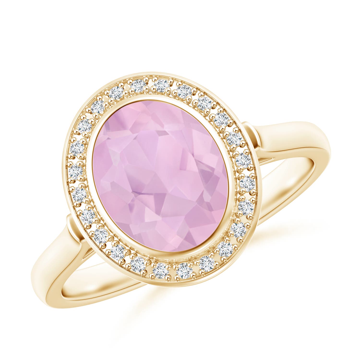 AAAA - Rose Quartz / 1.62 CT / 14 KT Yellow Gold