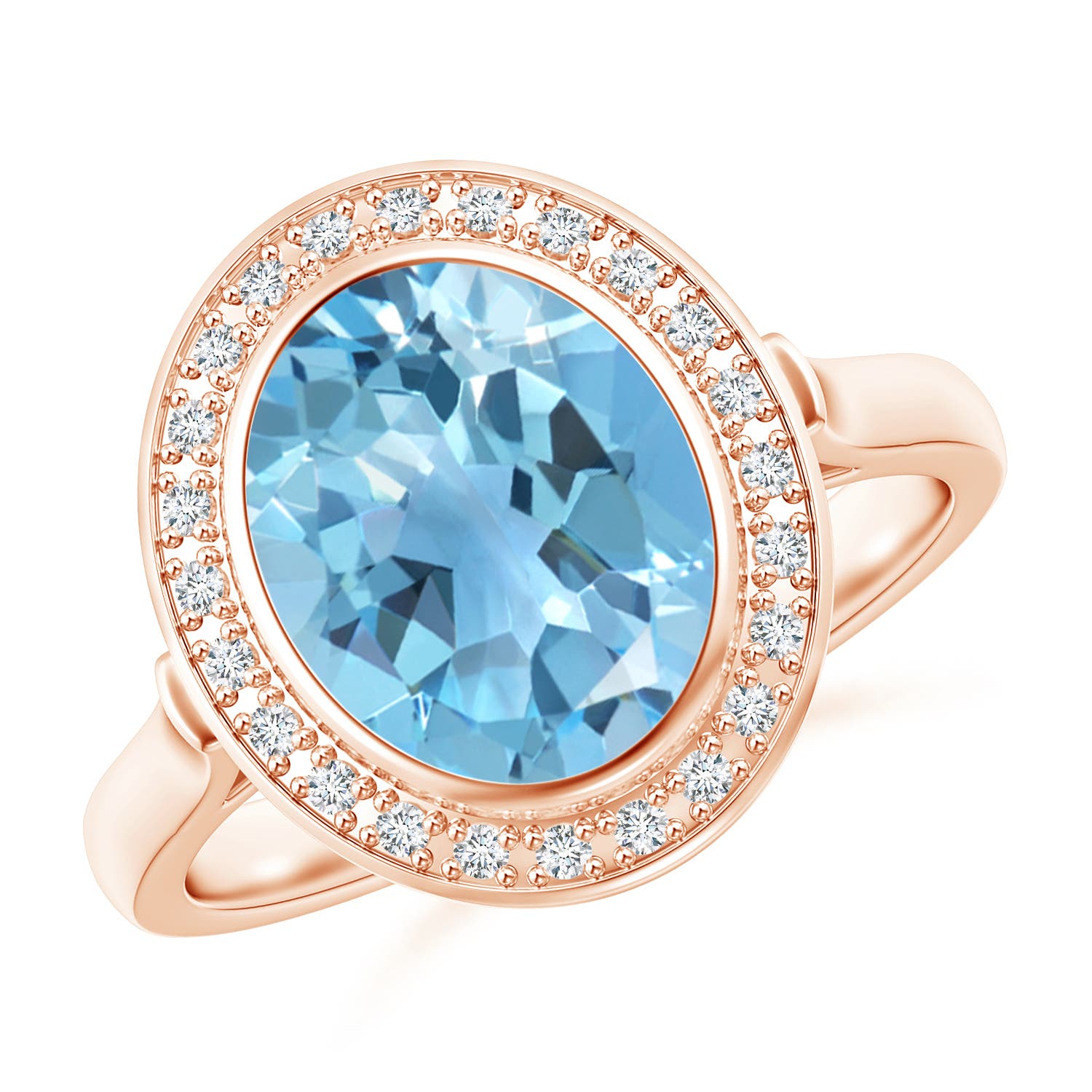 A - Swiss Blue Topaz / 3.41 CT / 14 KT Rose Gold