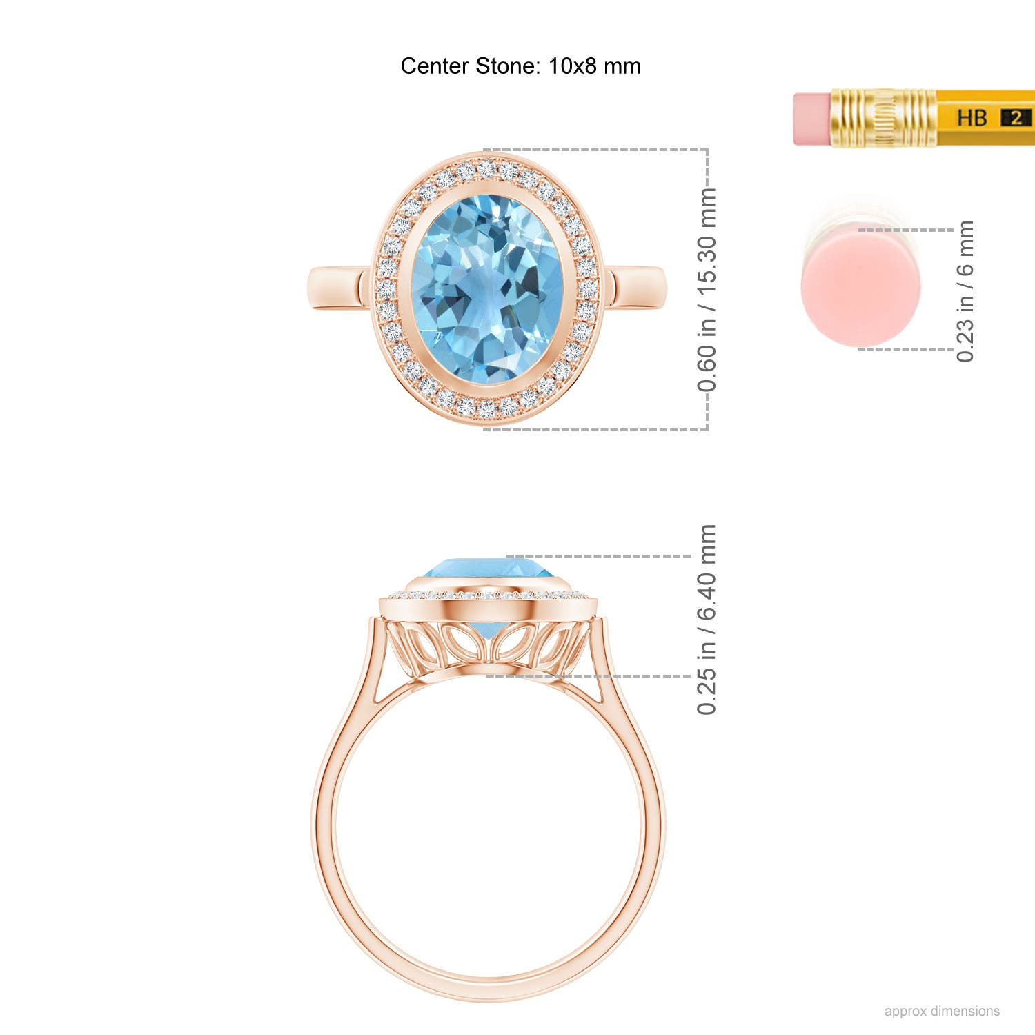 A - Swiss Blue Topaz / 3.41 CT / 14 KT Rose Gold