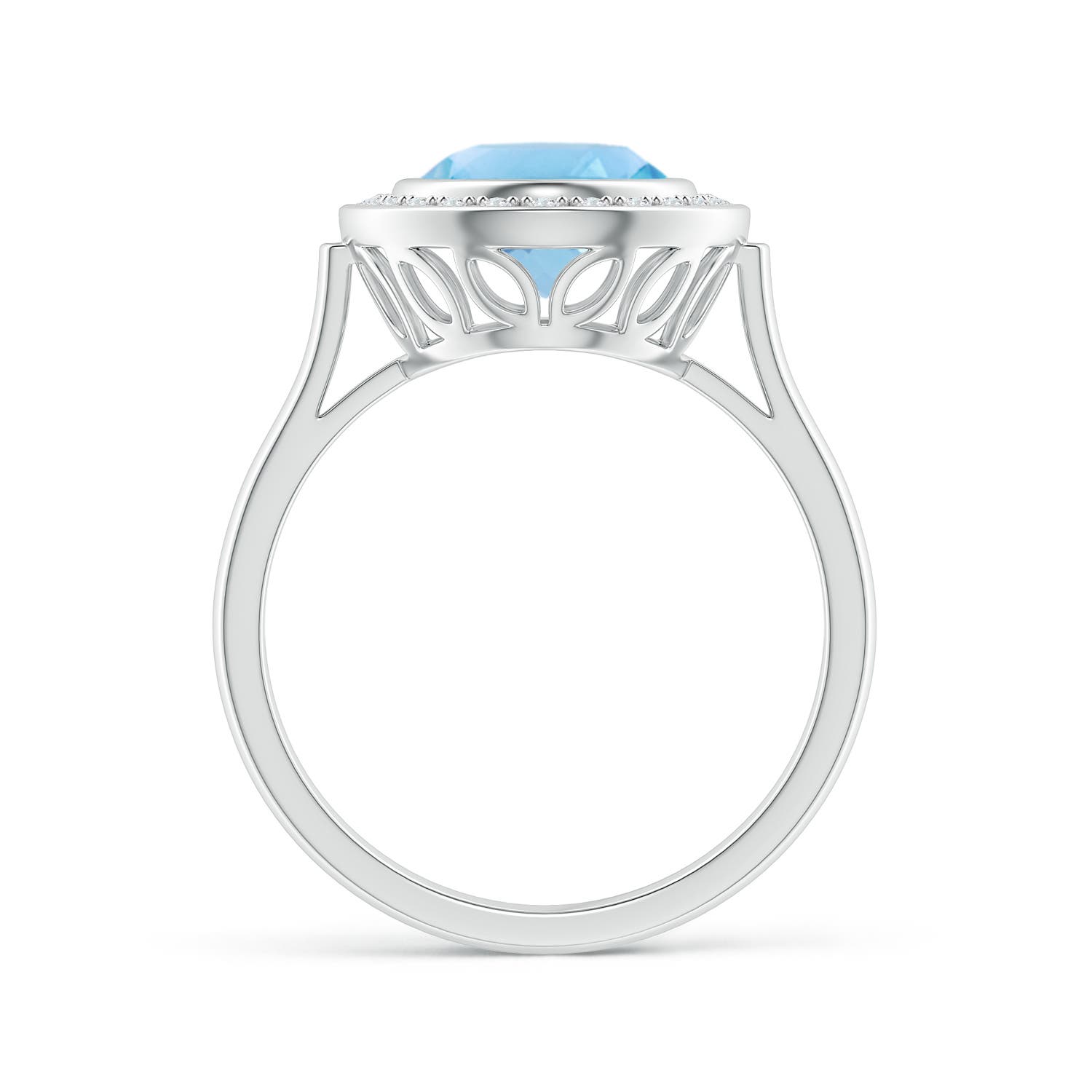 A - Swiss Blue Topaz / 3.41 CT / 14 KT White Gold