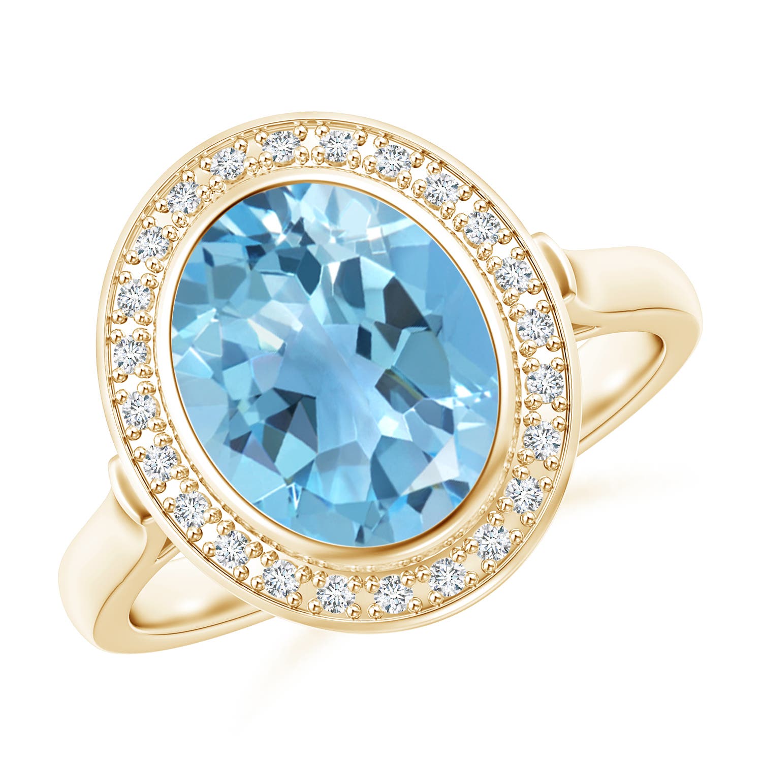 A - Swiss Blue Topaz / 3.41 CT / 14 KT Yellow Gold