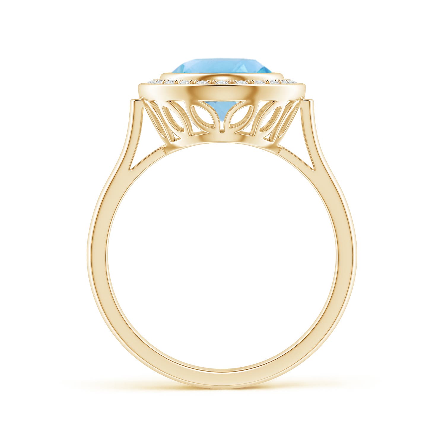 A - Swiss Blue Topaz / 3.41 CT / 14 KT Yellow Gold