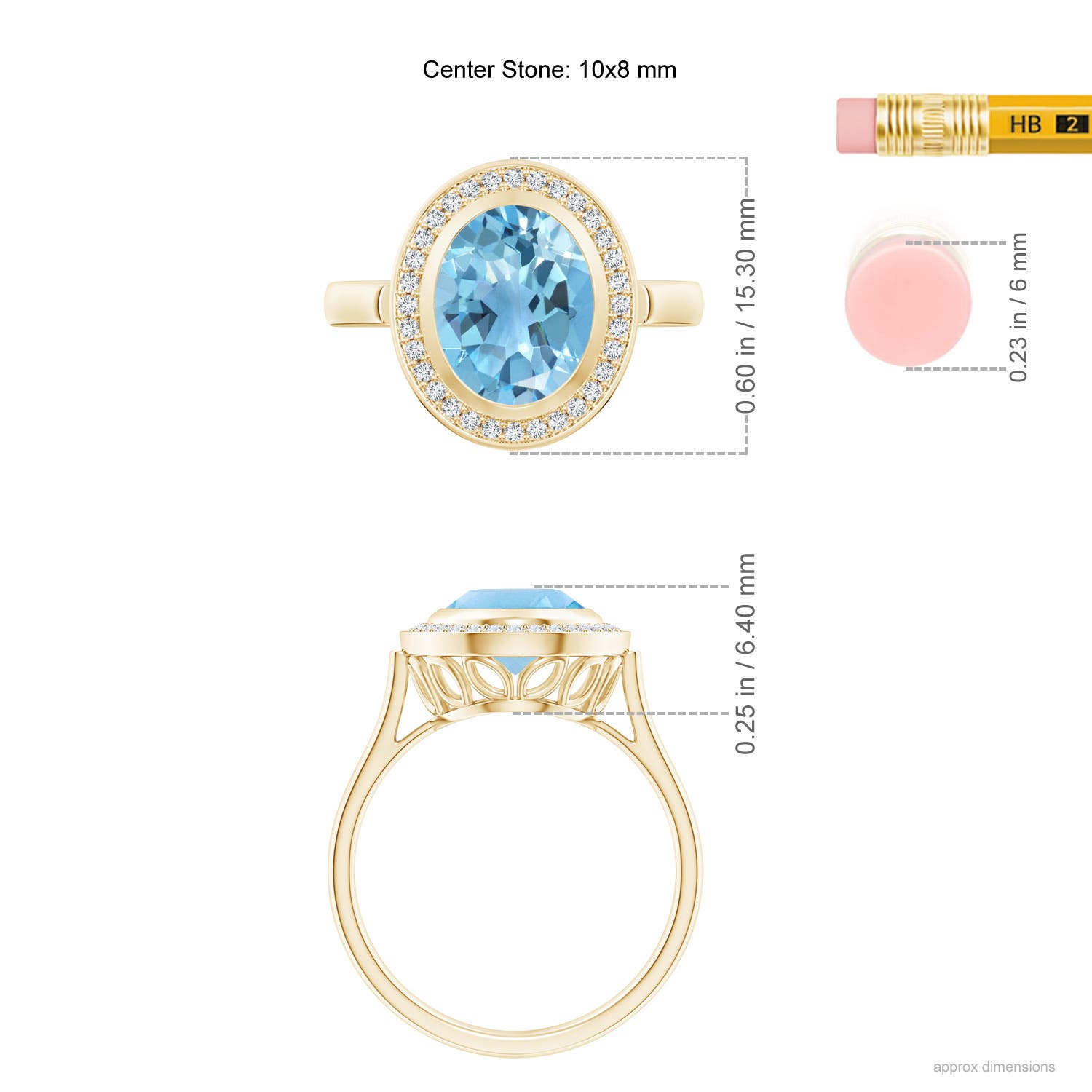 A - Swiss Blue Topaz / 3.41 CT / 14 KT Yellow Gold