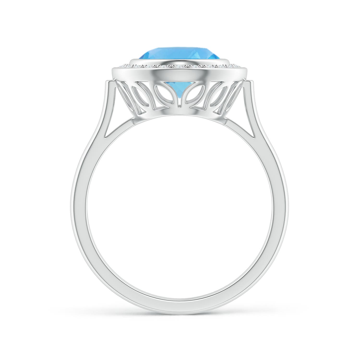 AA - Swiss Blue Topaz / 3.41 CT / 14 KT White Gold