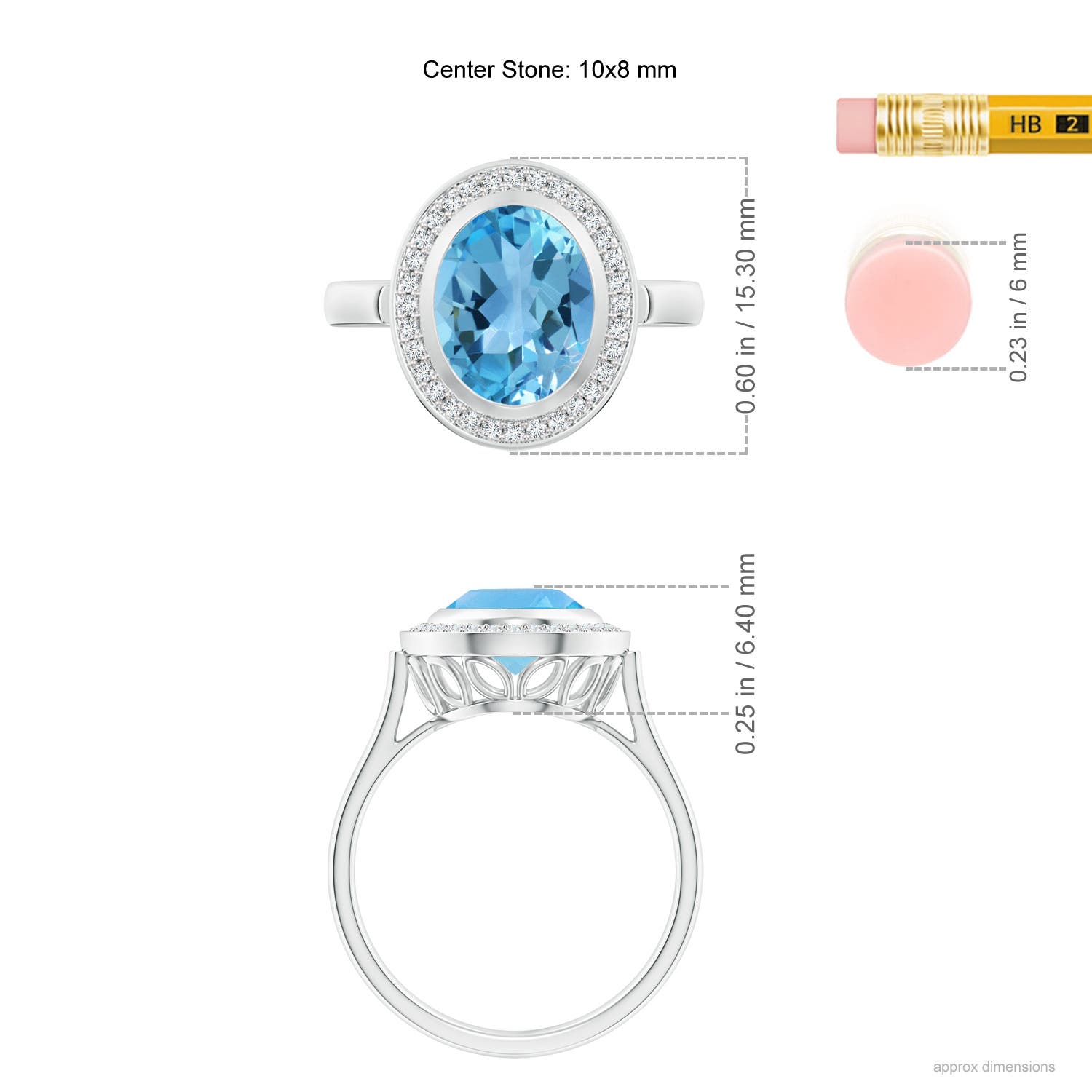 AA - Swiss Blue Topaz / 3.41 CT / 14 KT White Gold